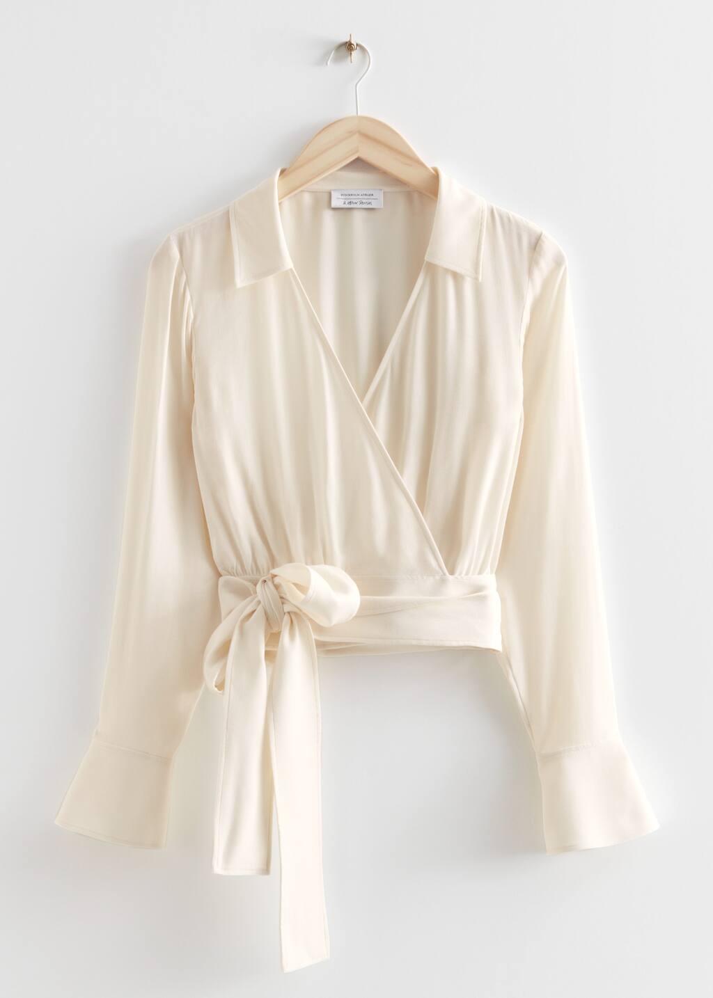 Belted Wrap Top - White - Still Life