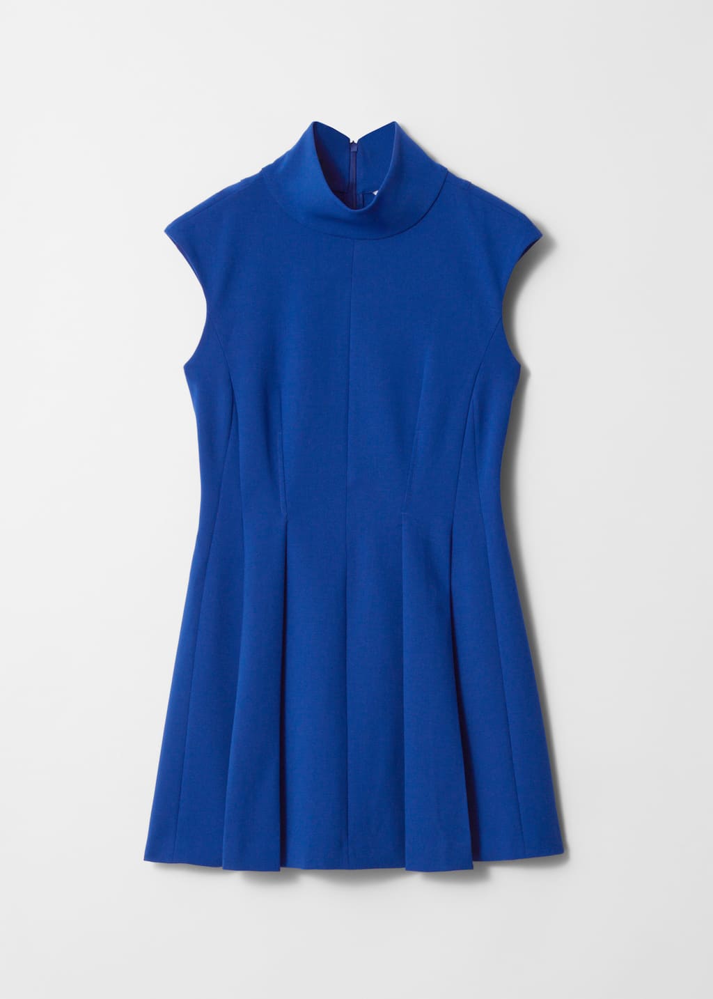 Image of Robe courte plissée à col roulé
