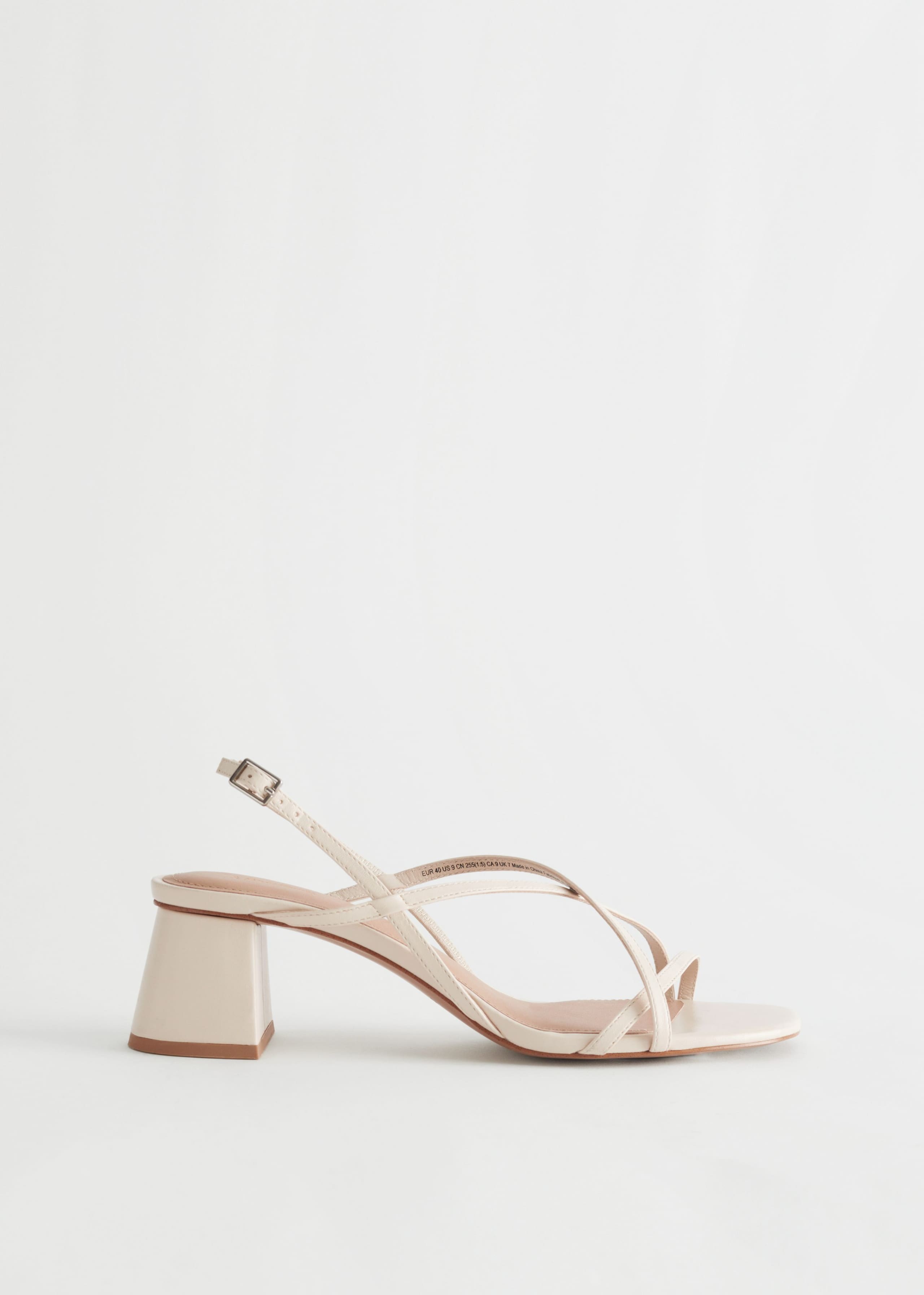 Image of Strappy Block Heel Leather Sandals