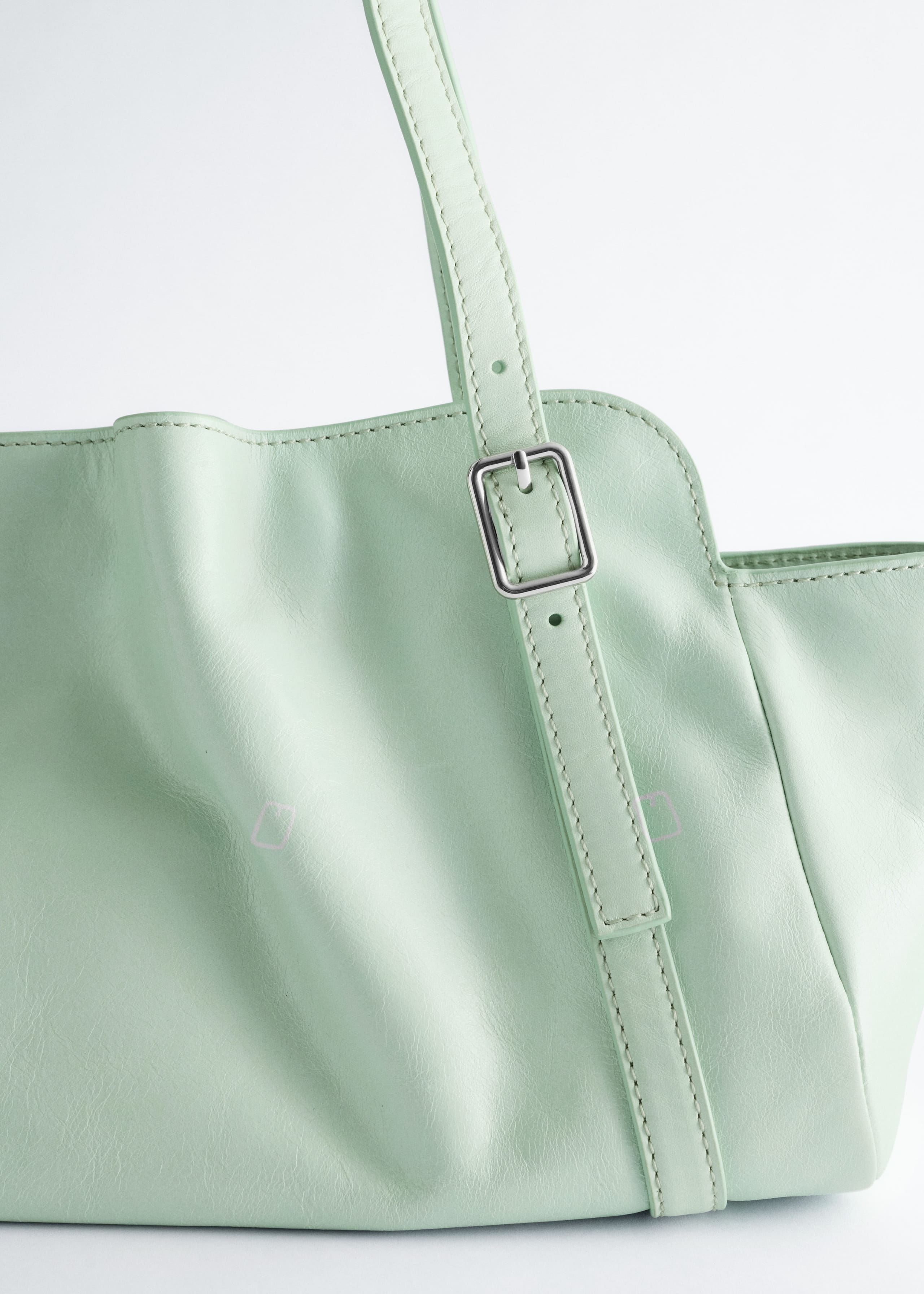 Image of Low-profile Leather Shoulder Bag