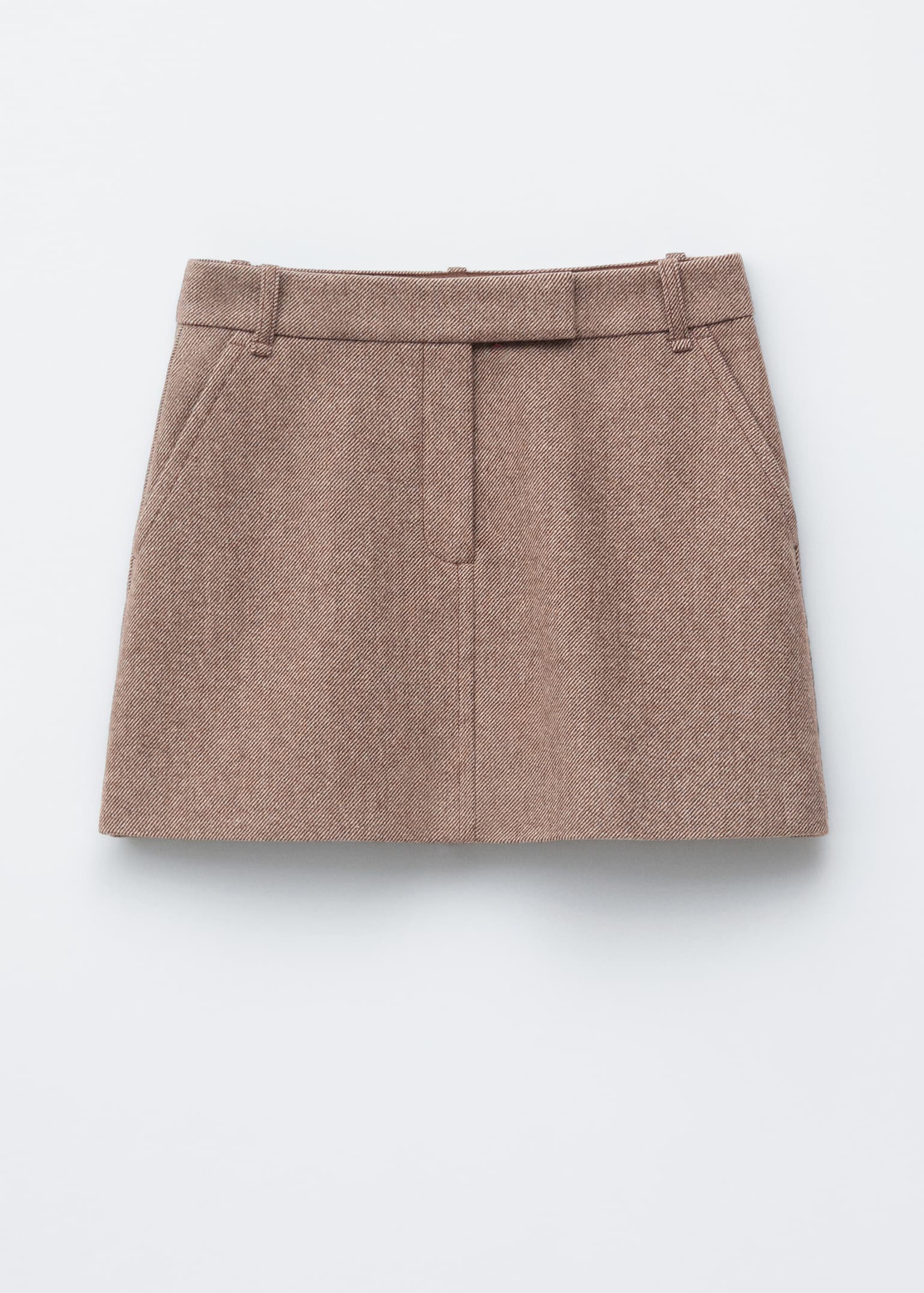 Wool Mini Skirt - Taupe - 2