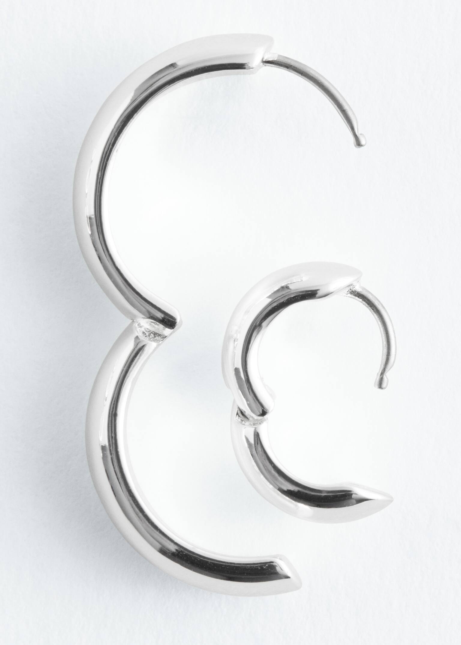 Set de cercei Hoops masivi - Argintiu/Auriu - 3