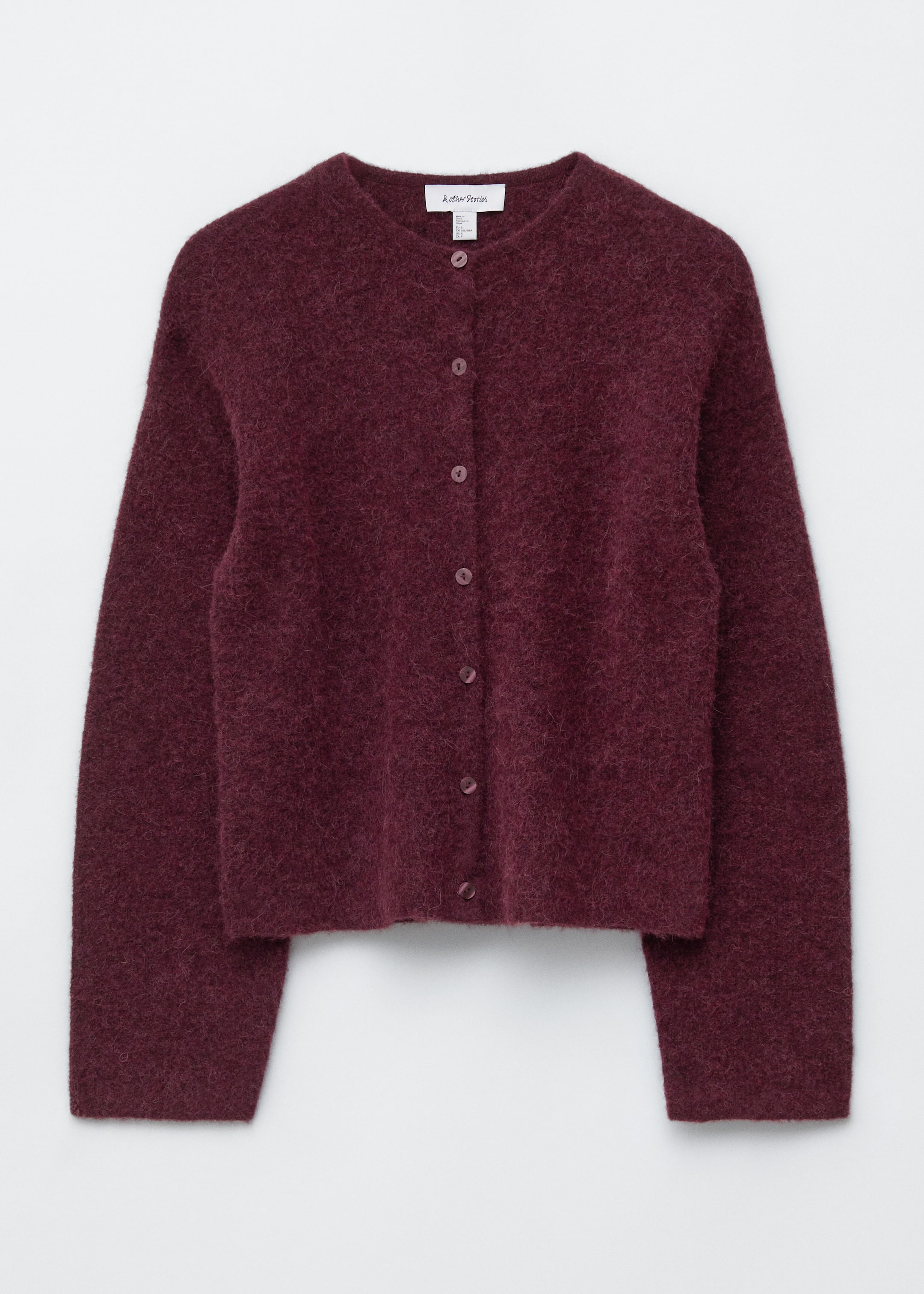 Grösseres Bild ansehen: Strickjacke aus Alpaka-Mix - Weinrot meliert - DAMEN | H&M CH 6