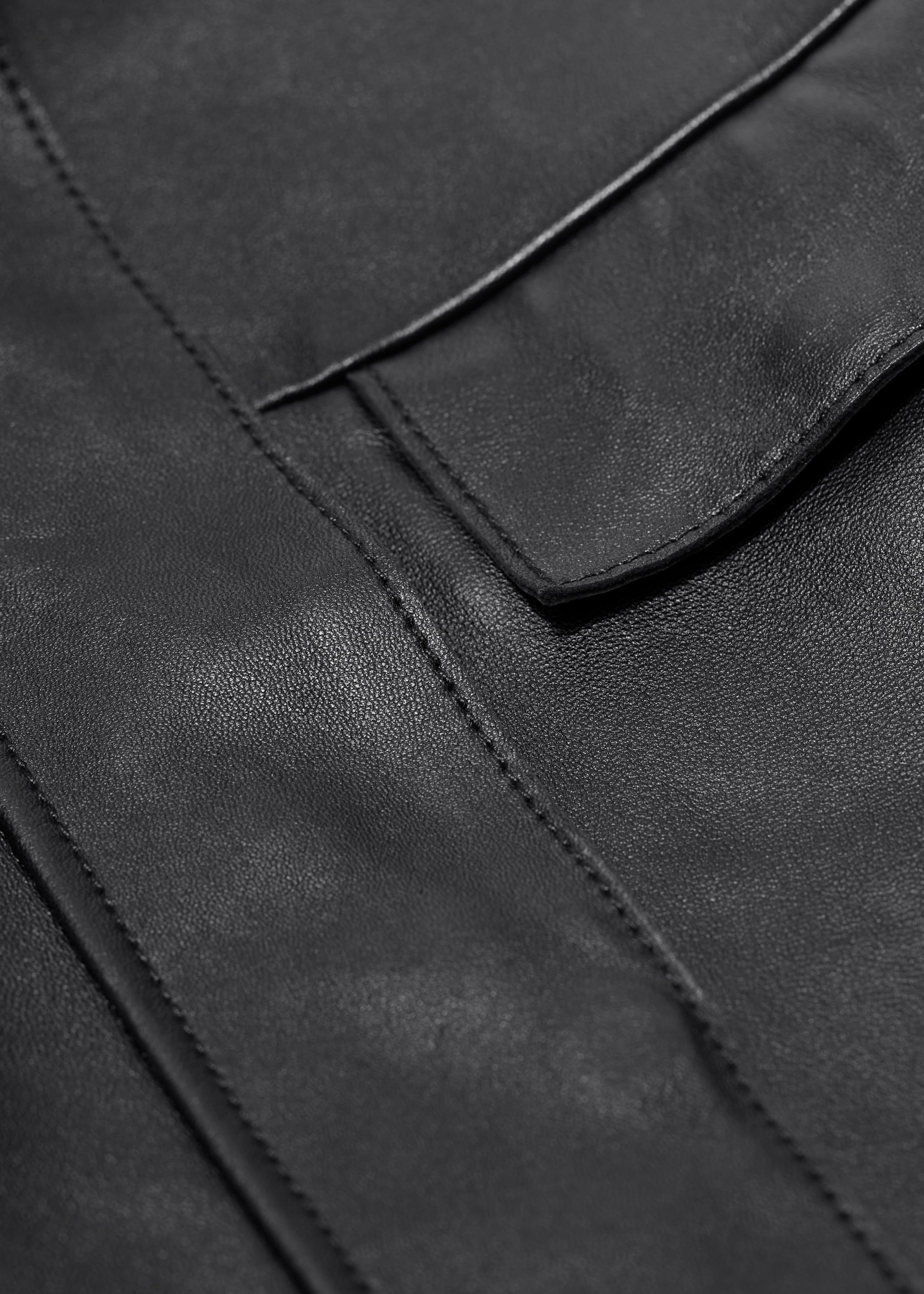 Image of Flap-Pocket Leather Jacket