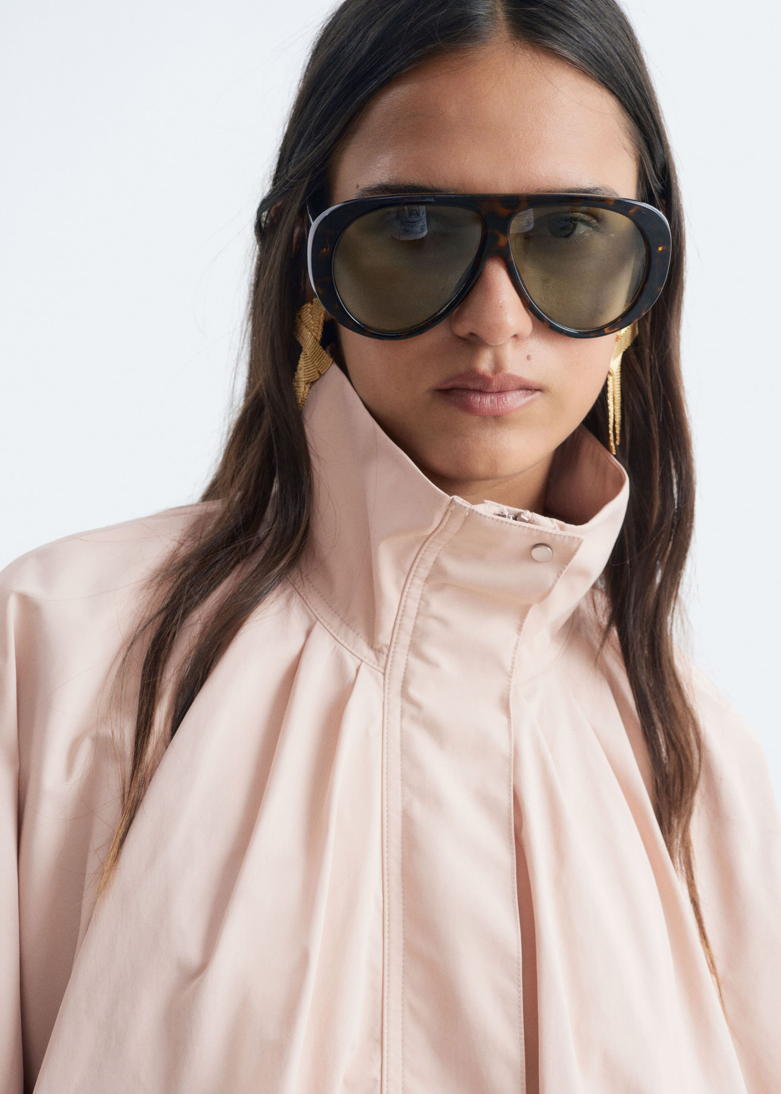 Nylon Funnel-Collar Jacket - Light Beige - Lookbook
