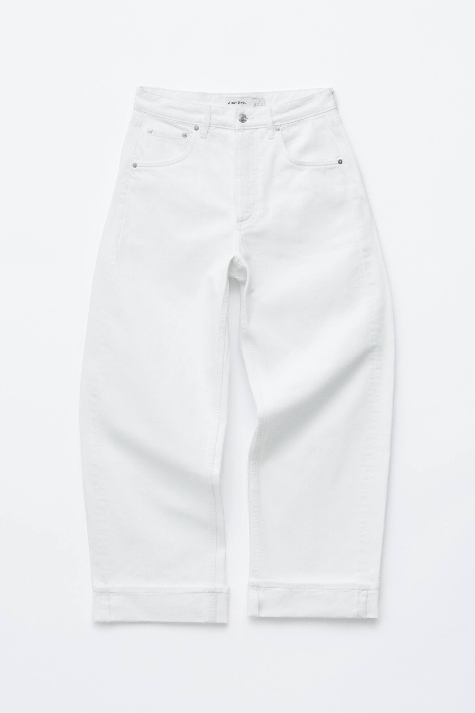 Barrel-Leg Jeans-Бял - 2