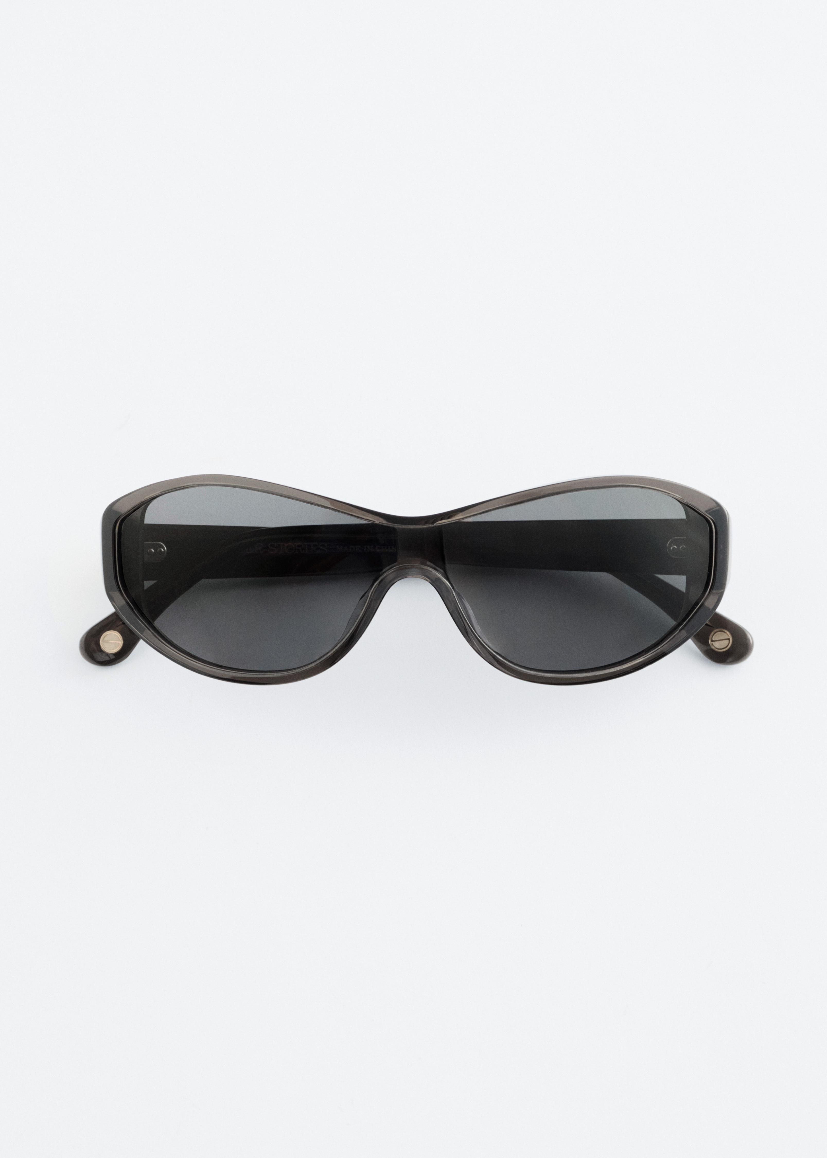 Gafas de sol ovaladas de acetato - Gris/Carey naranja