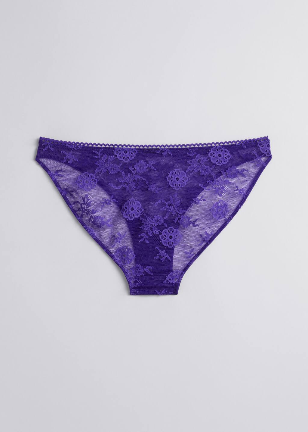 Floral Lace Briefs - Purple - Still Life