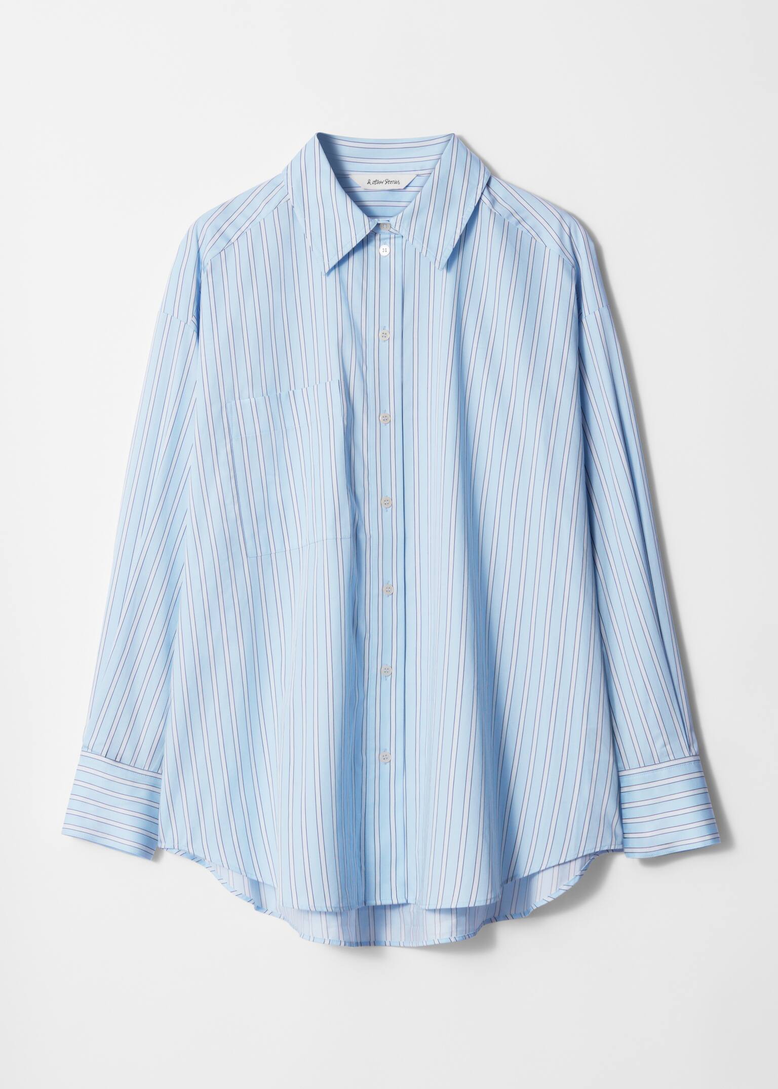 Oversized Shirt - Light Blue Stripes - 1