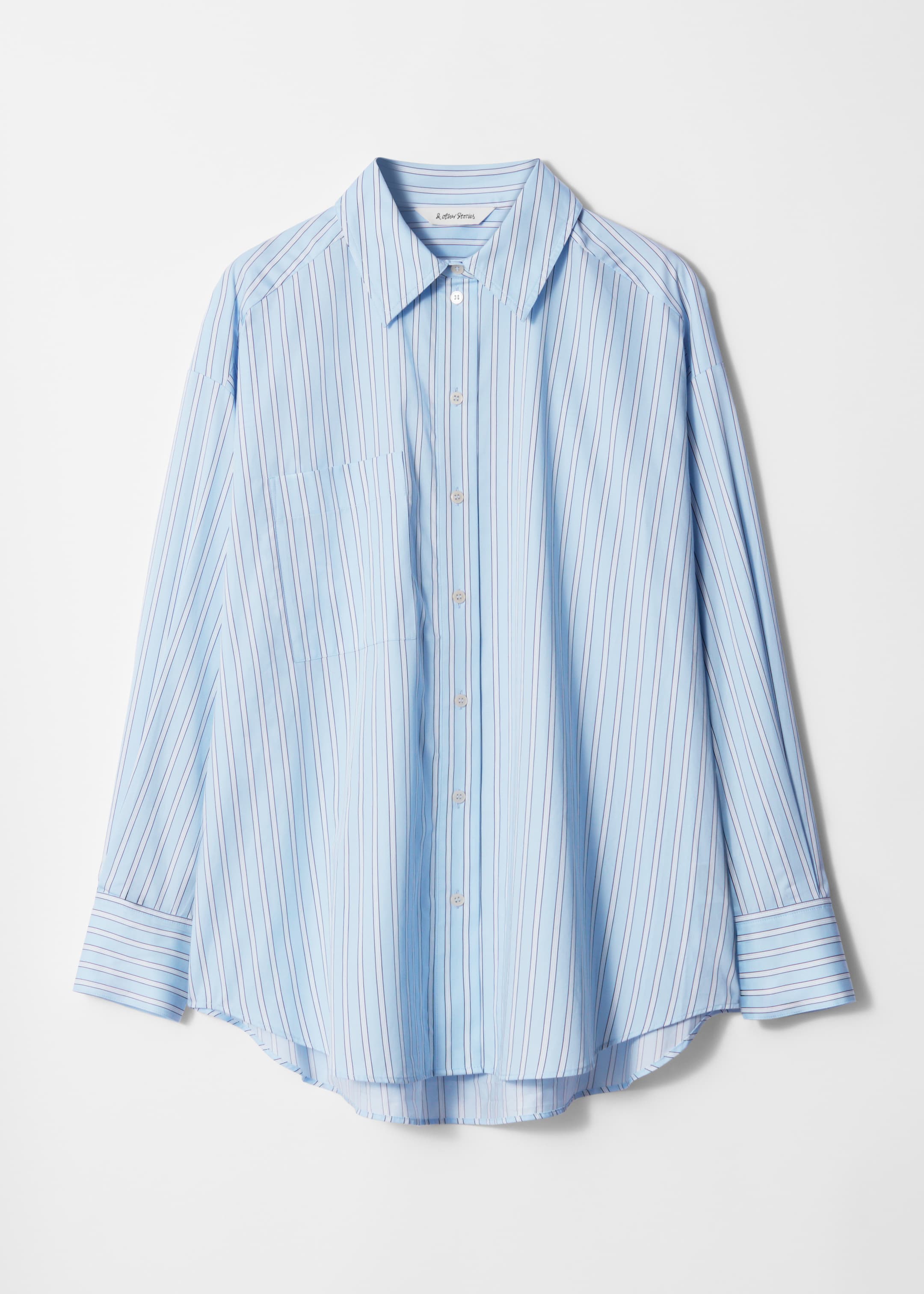 Grotere afbeelding bekijken: Oversized Shirt - Light Blue Stripes - DAMES | H&M BE 1