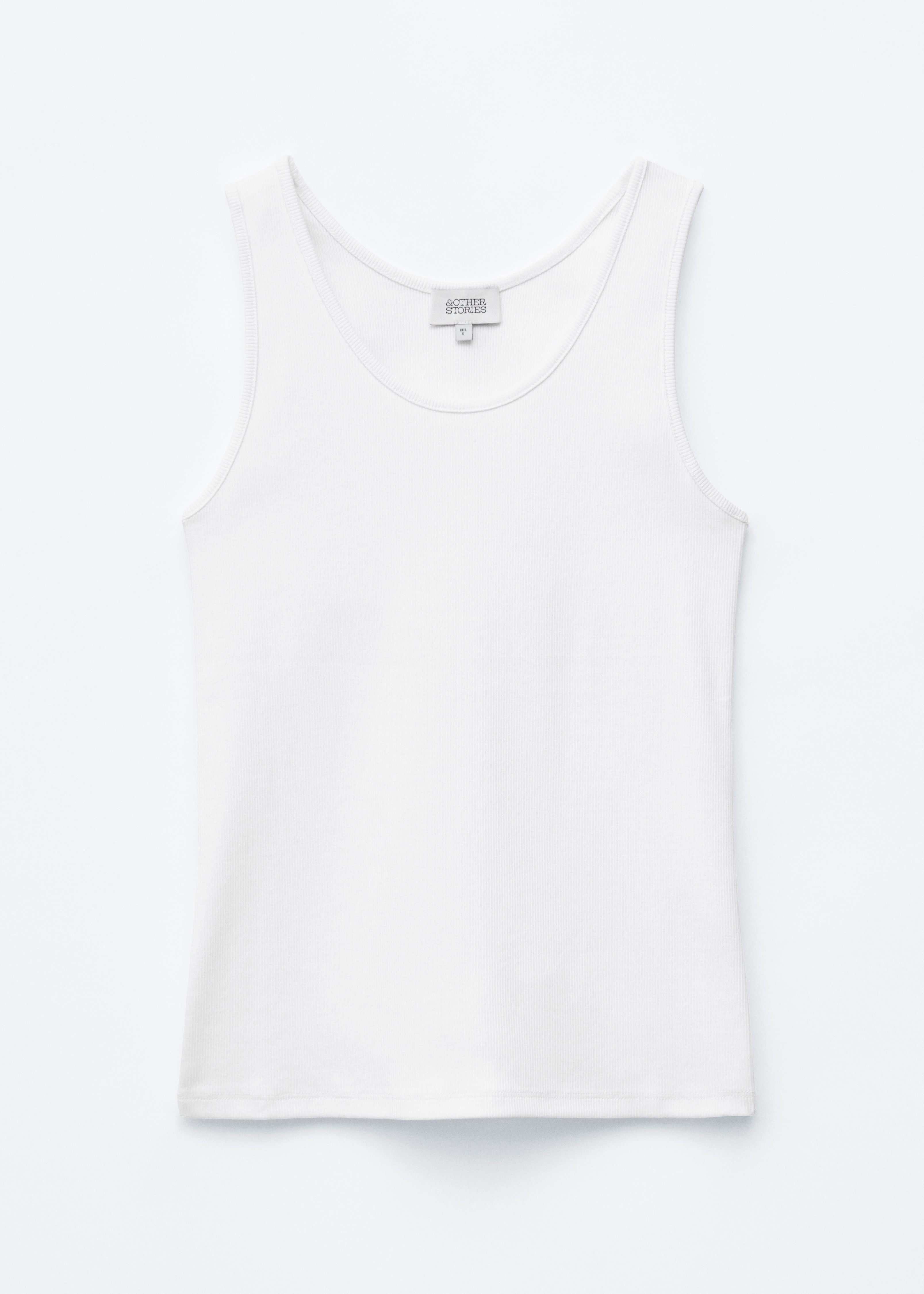 Ribbed Cotton Tank Top - White/Pink/Green