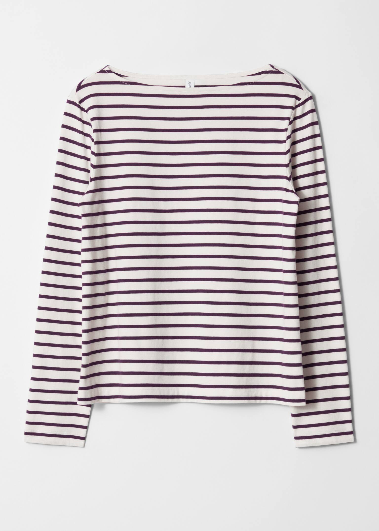 Breton Stripe Top - Purple/White Stripes