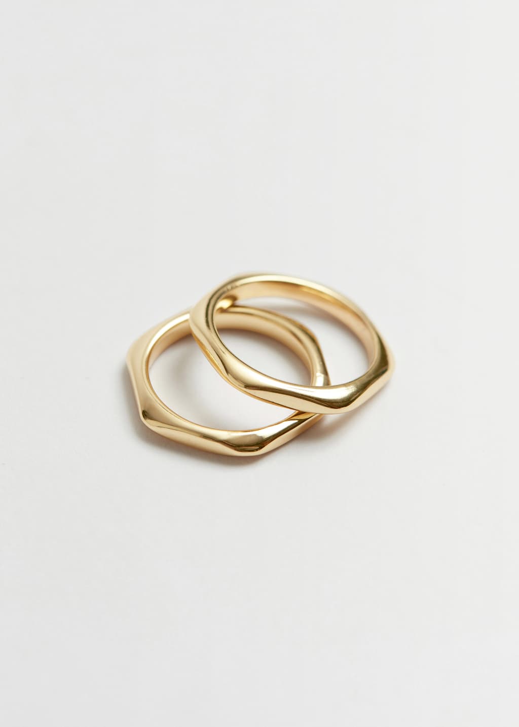 Rounded Hexagon Ring Set
