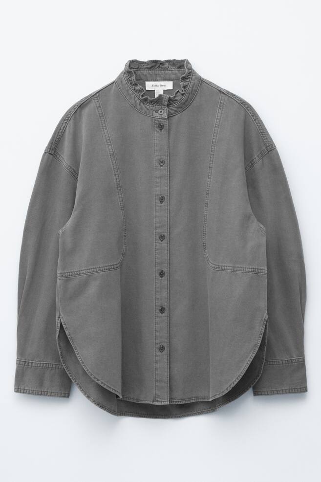 Bluzka oversize z denimu - Szary - 1
