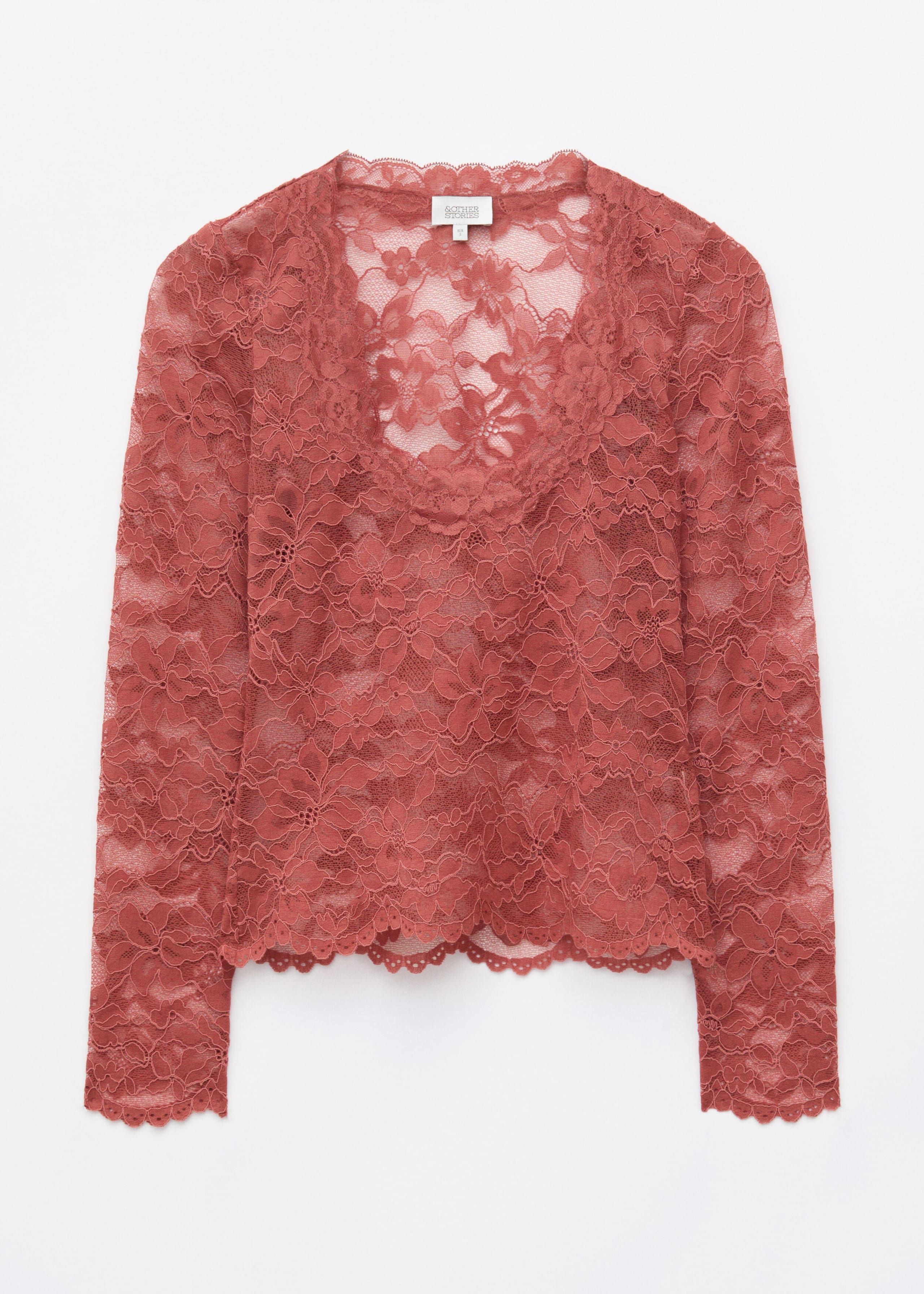 Lace Scoop-Neck Top - Red - Still Life