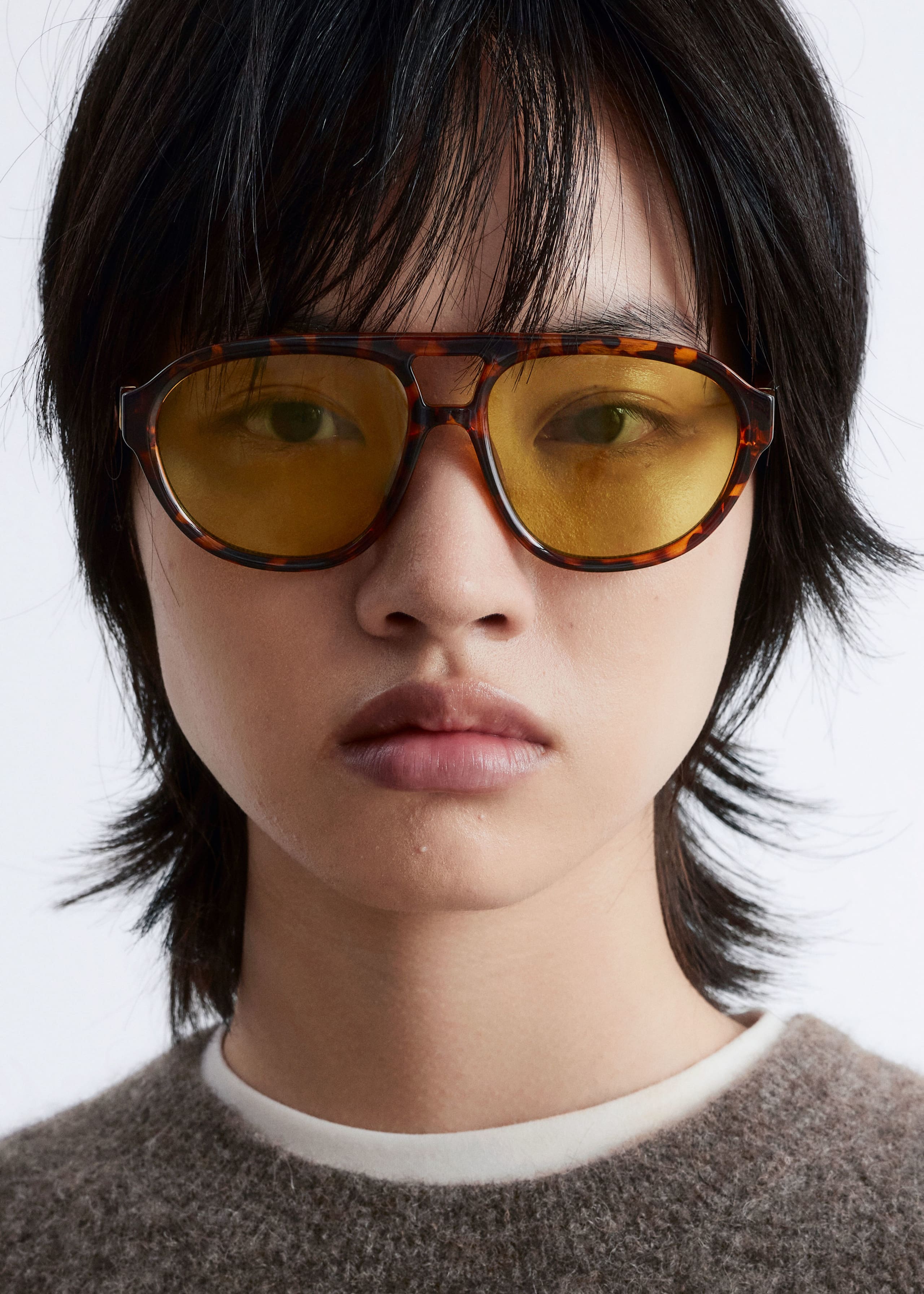 Image of Aviator-Frame Sunglasses
