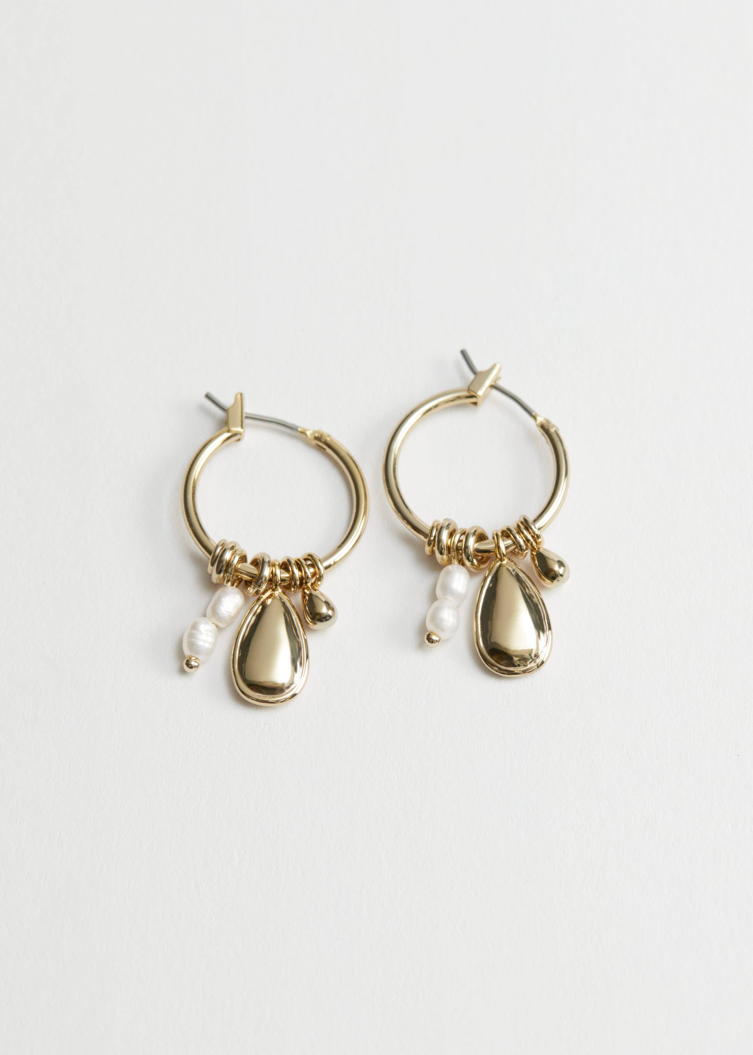 Multi Charm Hoop Earrings - Gold - Still Life