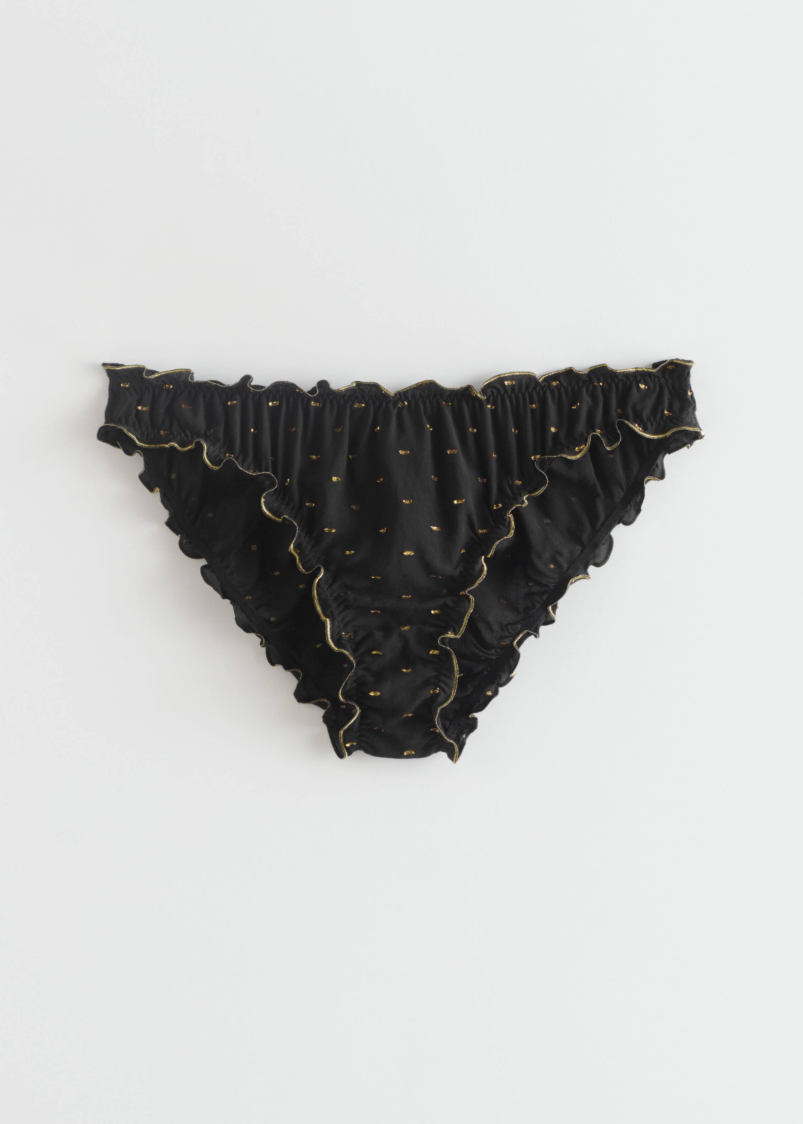 Ruffled Glitter Pattern Briefs - White Gliter - Natura morta