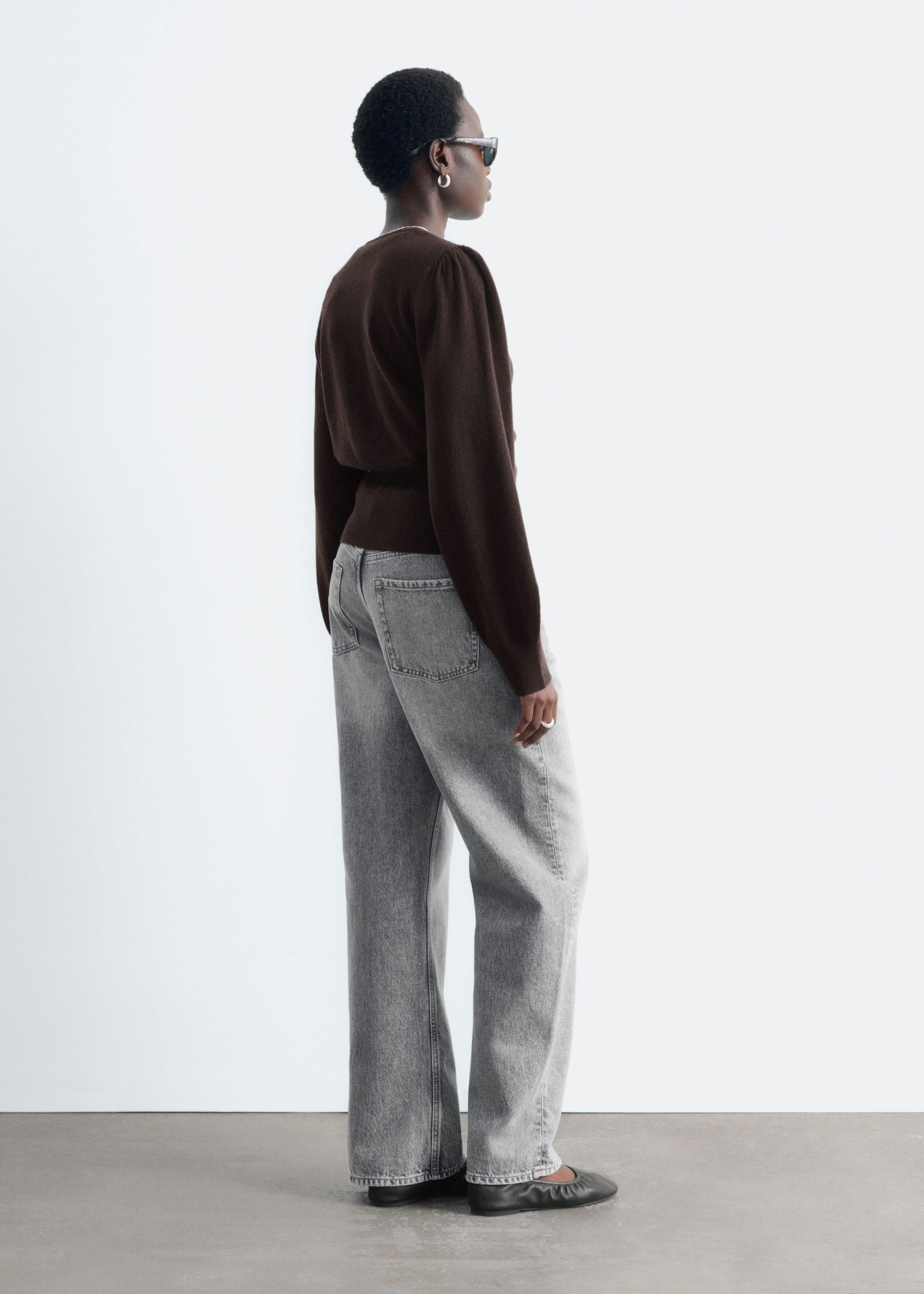 Merino Wool Wrap Cardigan - Dark Brown - Still Life