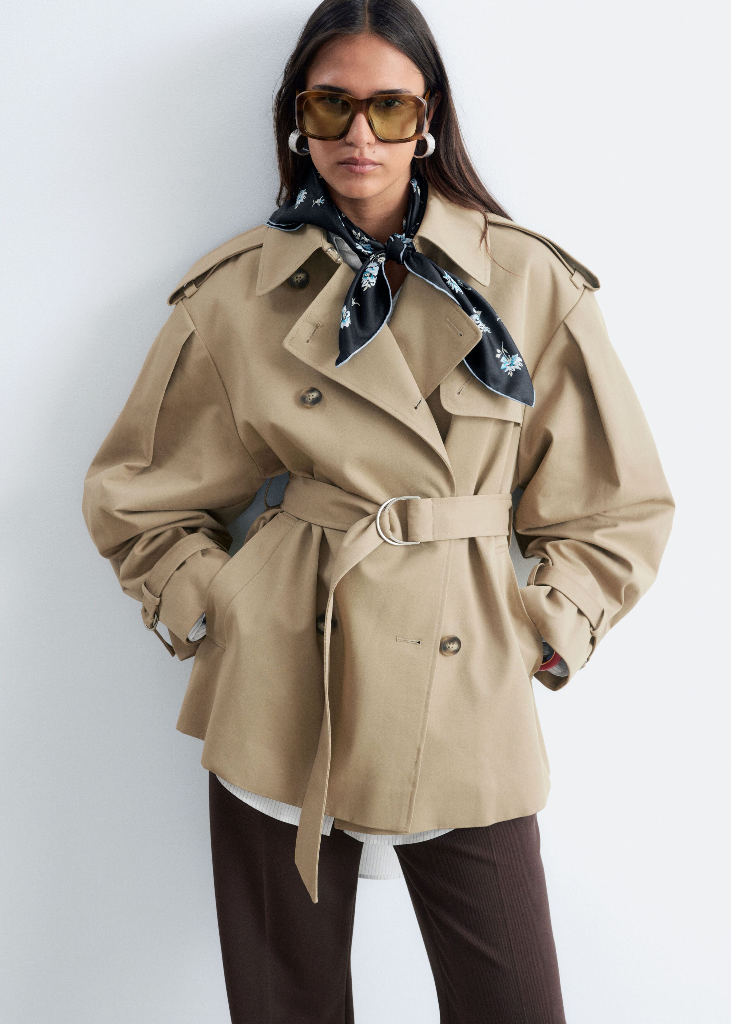 Short Trench Coat - Burgundy - Lookbook