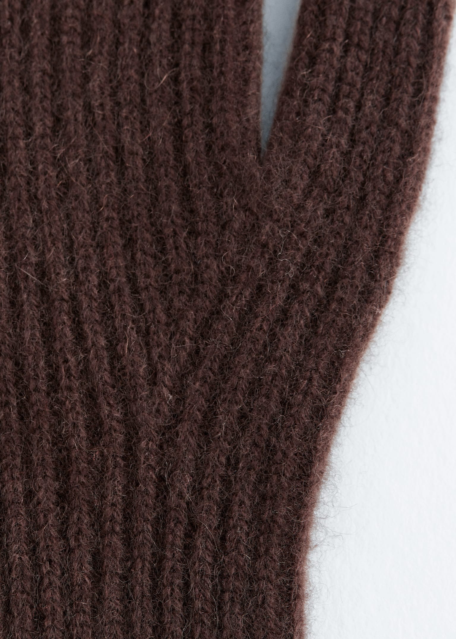 Ribbed Cashmere Gloves - Dark Brown/Navy Blue/Black/Mole - 2