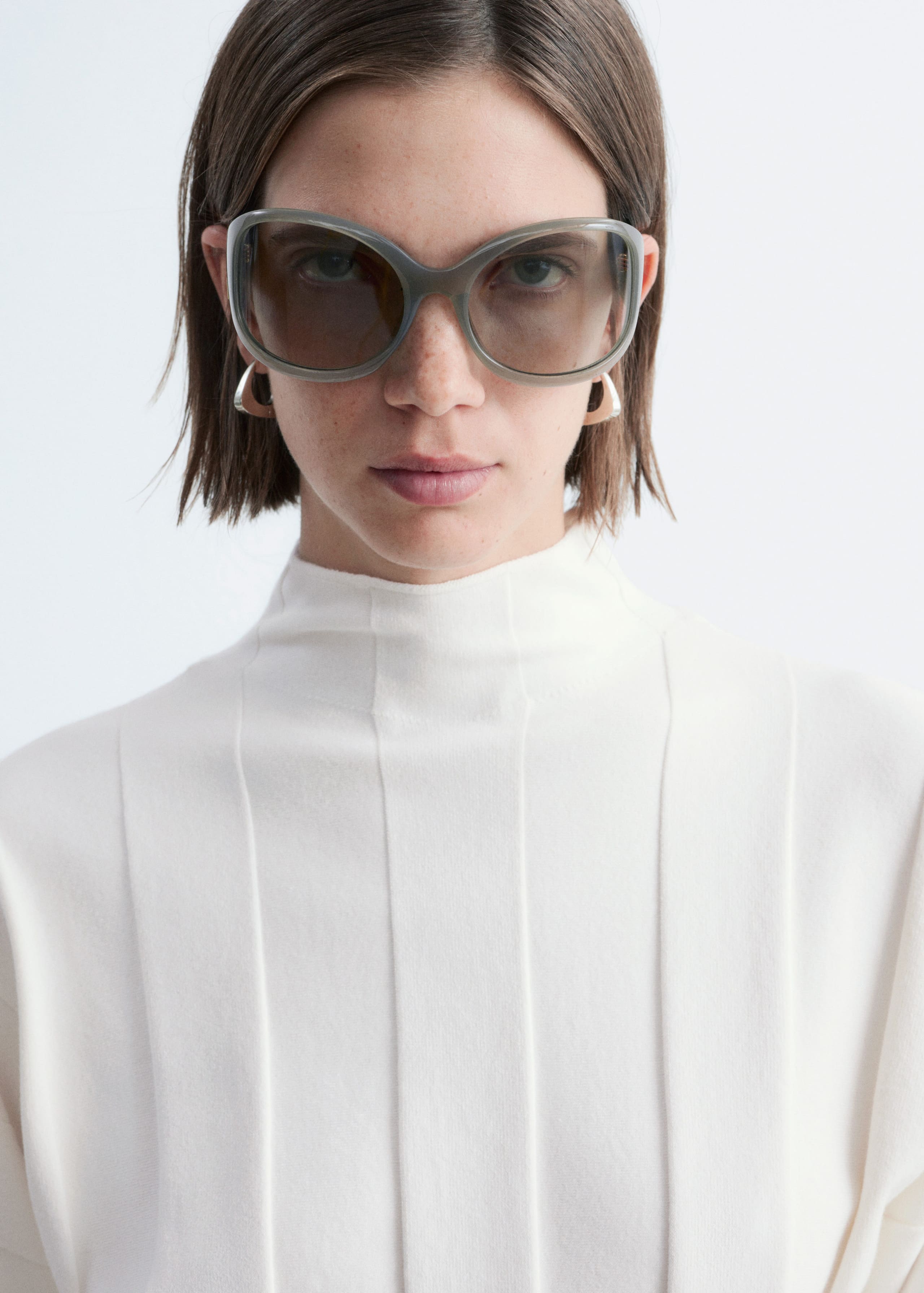 Image of Ribbed Mock-Neck Top