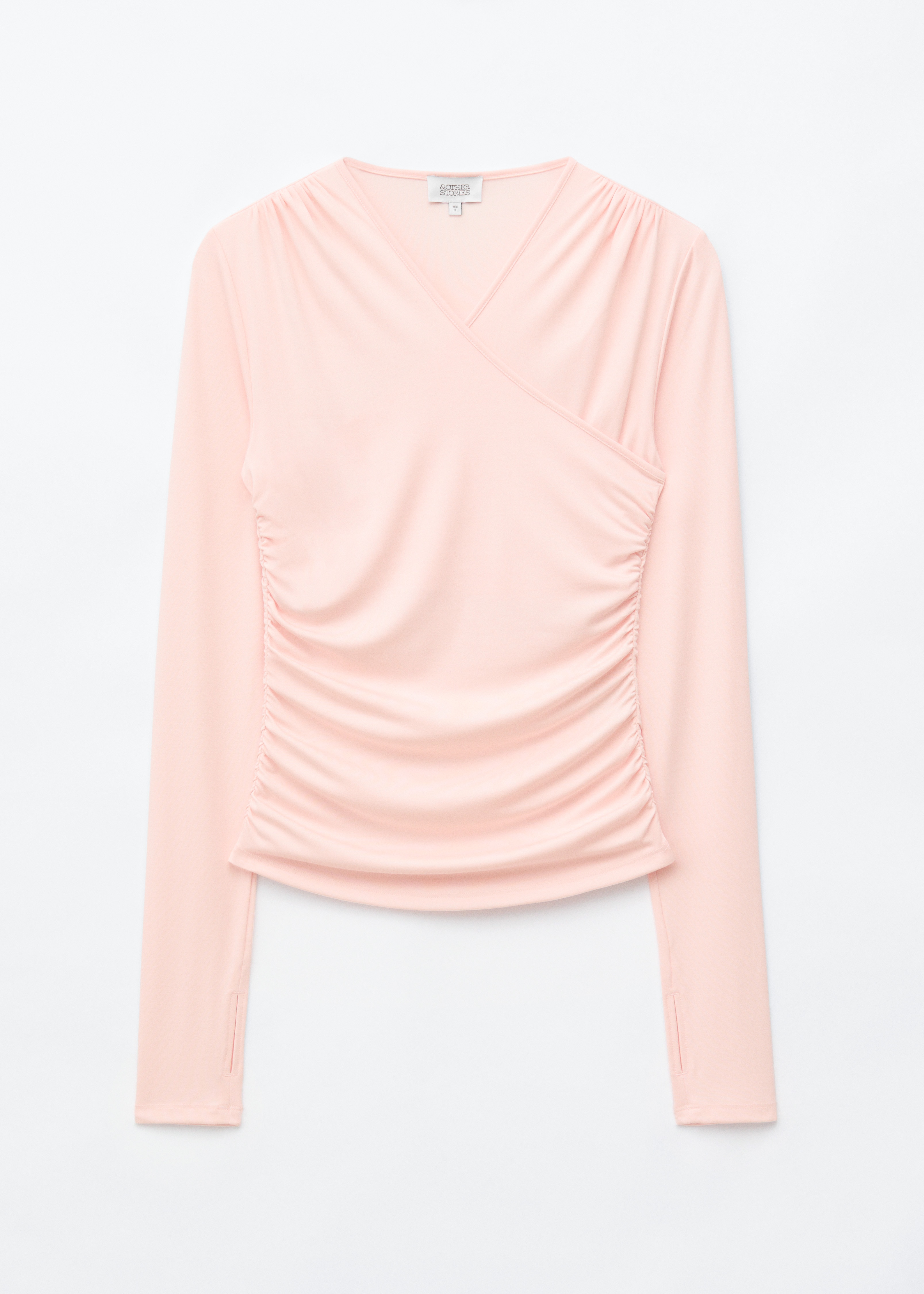 Zavinovací Top z Modalového Džerseje - Light Pink/Bílá