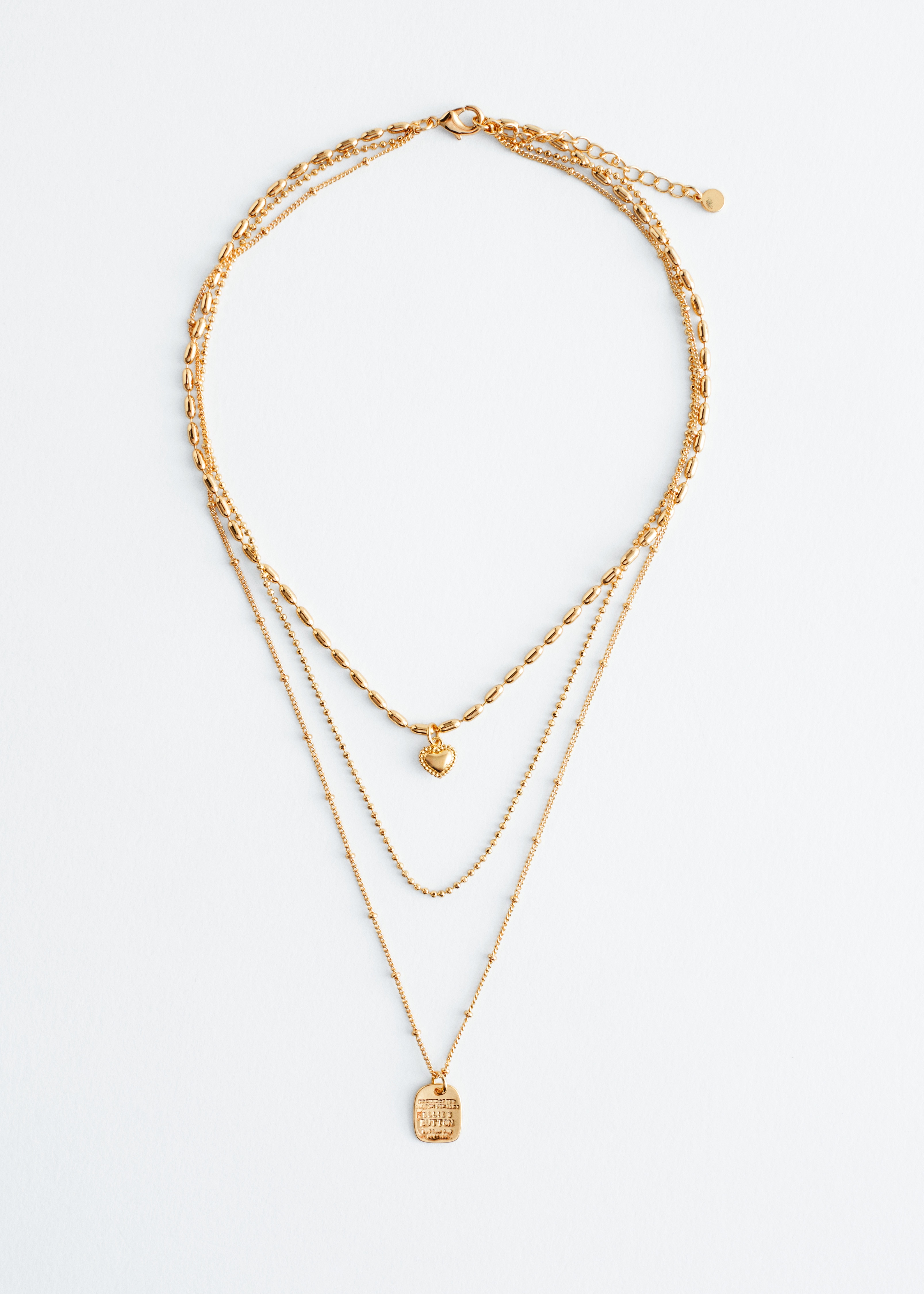 Gelaagde halsketting met hanger - Goudkleurig