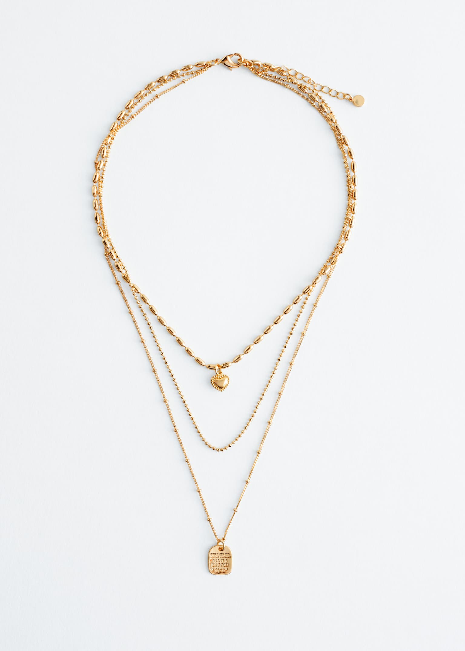 Gelaagde halsketting met hanger - Goudkleurig - 2