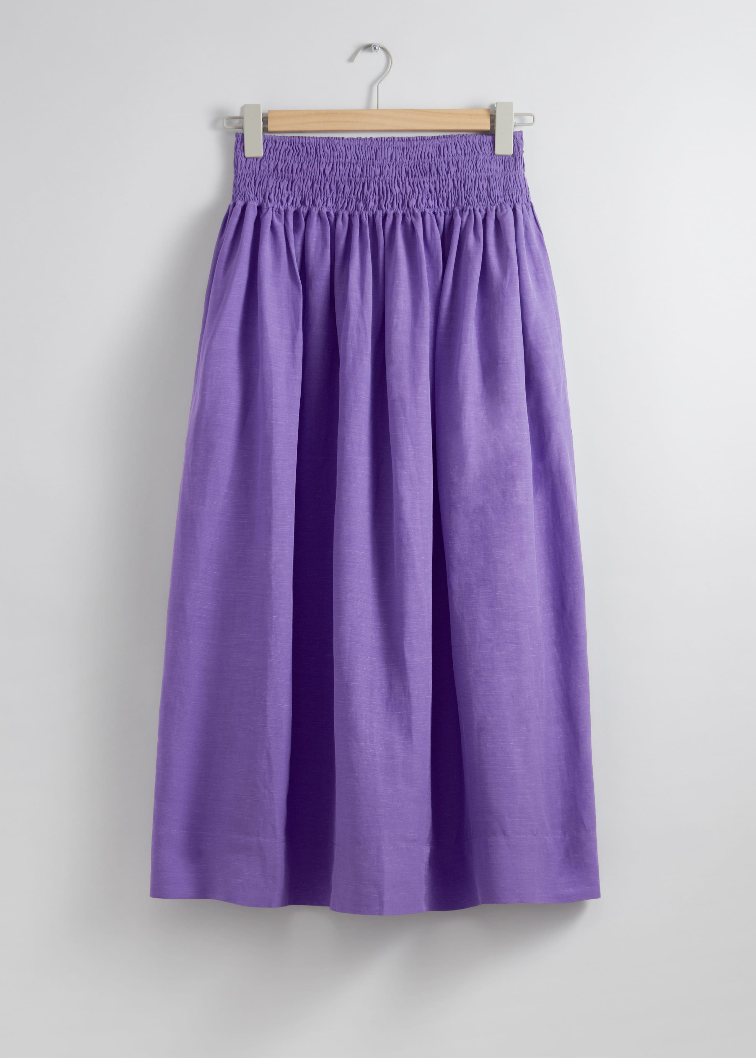 Jupe midi avec taille à smocks - Bleu clair - Still Life