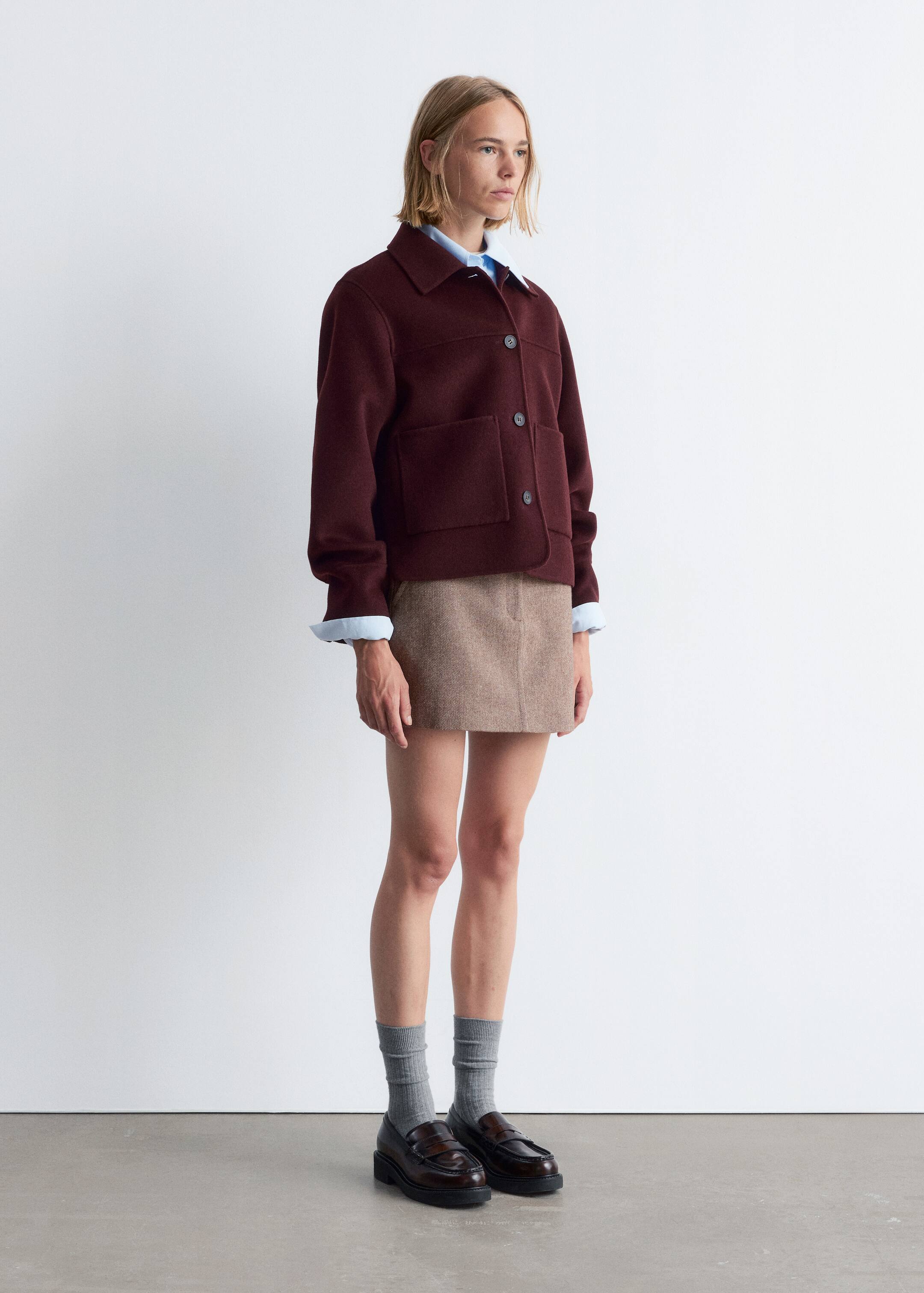 Visualizza immagine più grande: Giacca in lana con colletto - Rosso scuro - DONNA | H&M IT 5