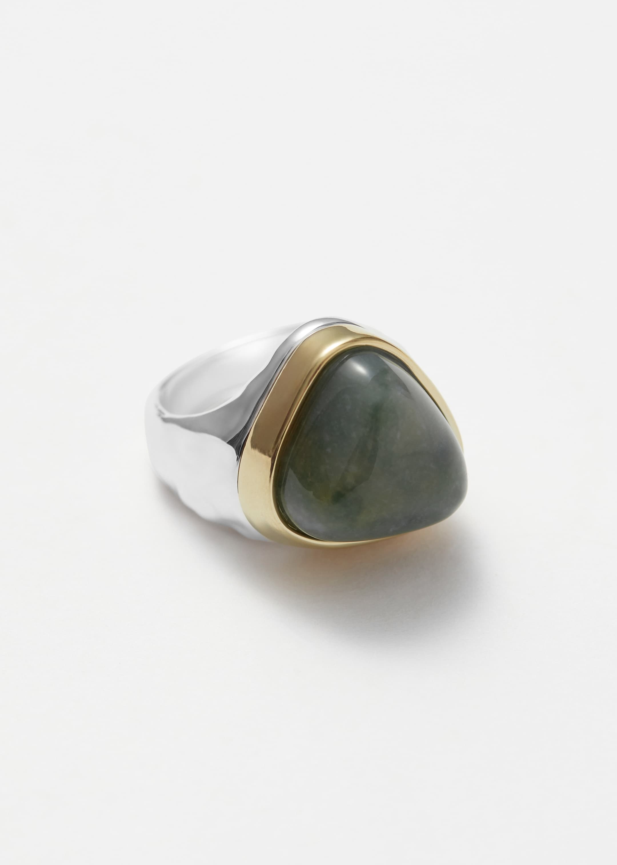 Ver imagen más grande: Anillo de piedra de dos tonos - Verde mármol - MUJER | H&M ES 1