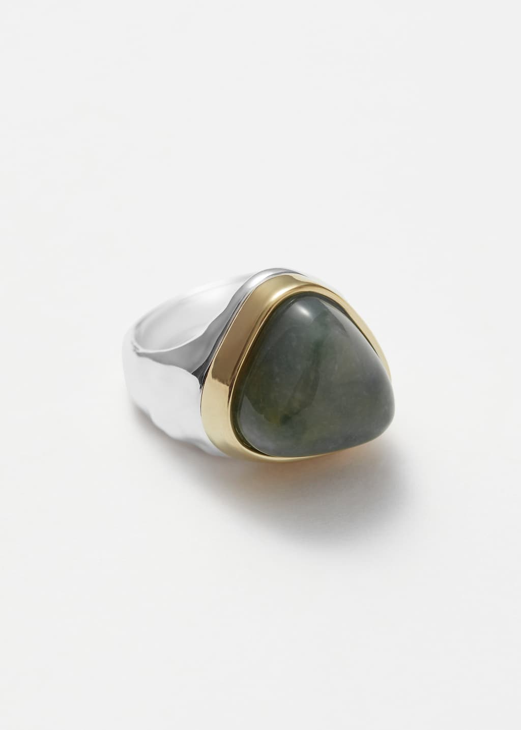Bague bicolore à pierre