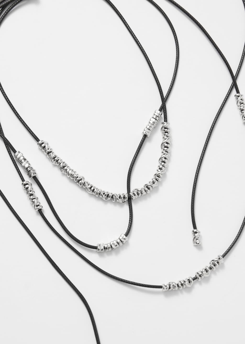 Layered String Cord Necklace - {{variantName}} - Descriptive Detail