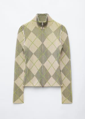 Beige/Green/Checked