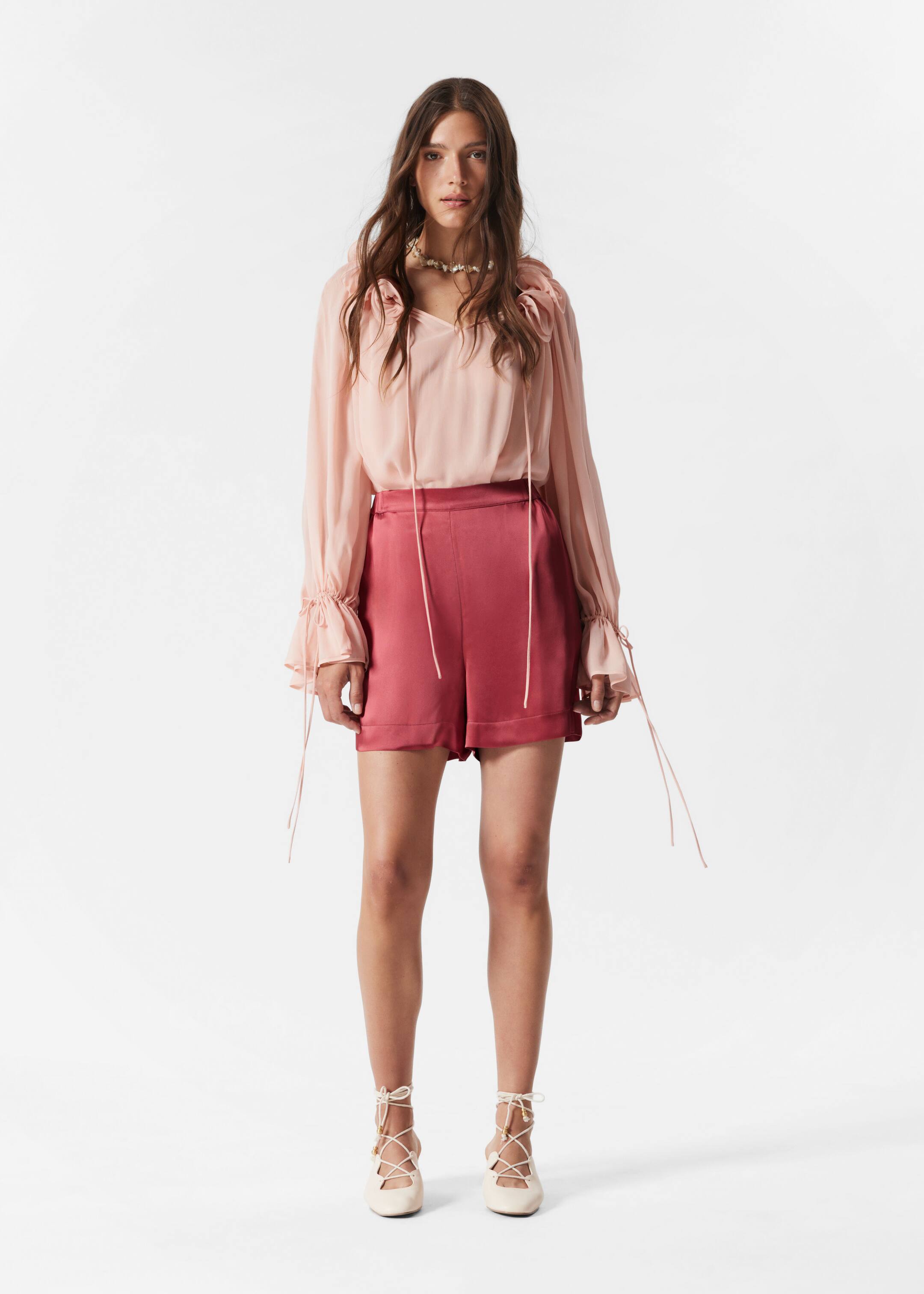 Ingrandisci l'immagine: Satin Pull-On Shorts - Dark Pink - DONNA | H&M CH 1