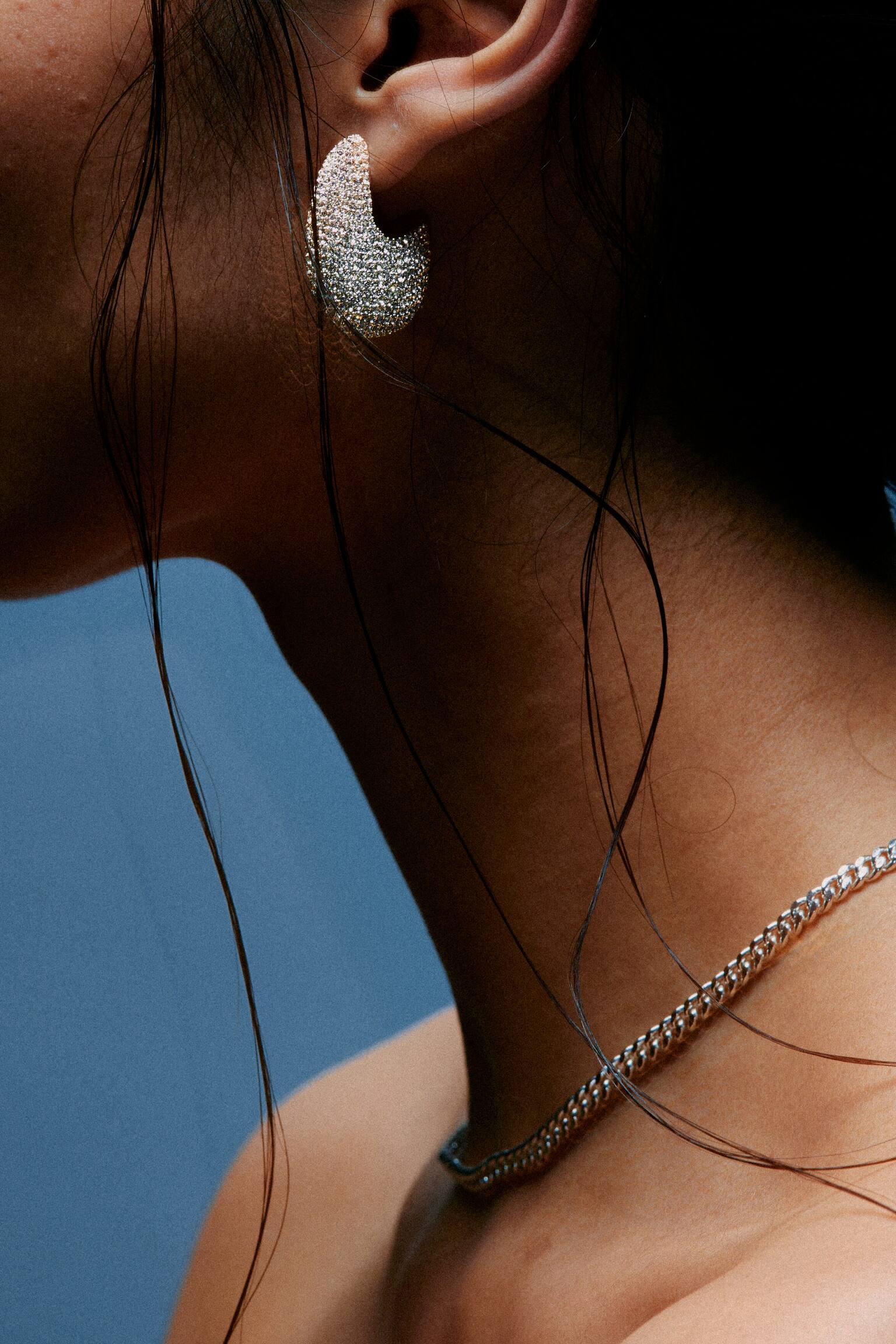 Pendants d’oreilles en strass - Argenté - 1