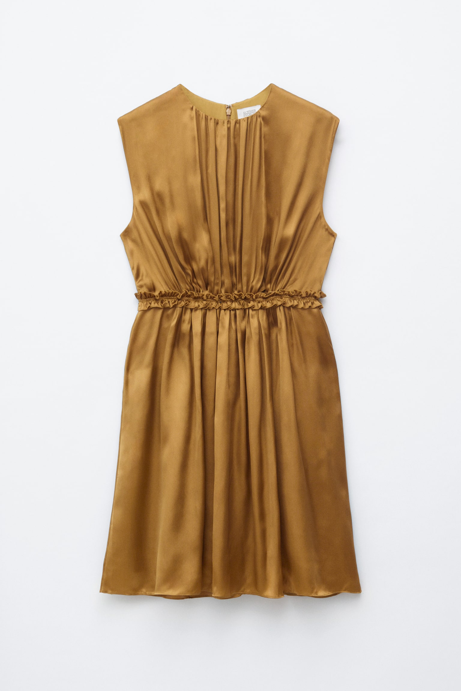 Gathered Silk Mini Dress - 1