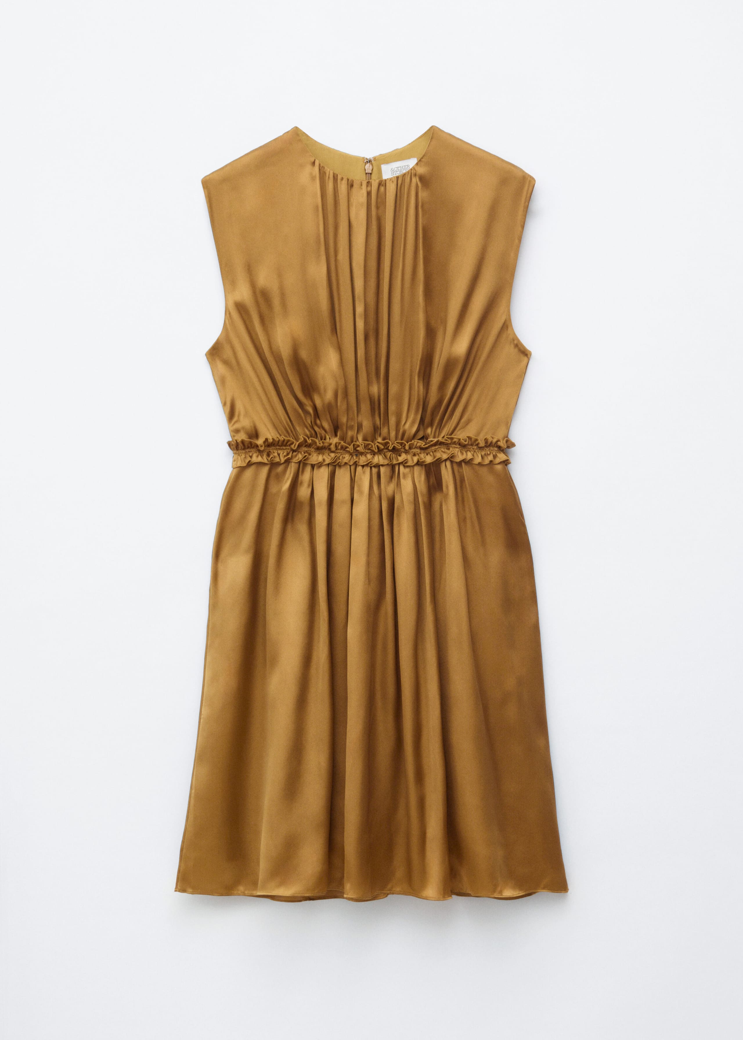 Gathered Silk Mini Dress - White - Still Life