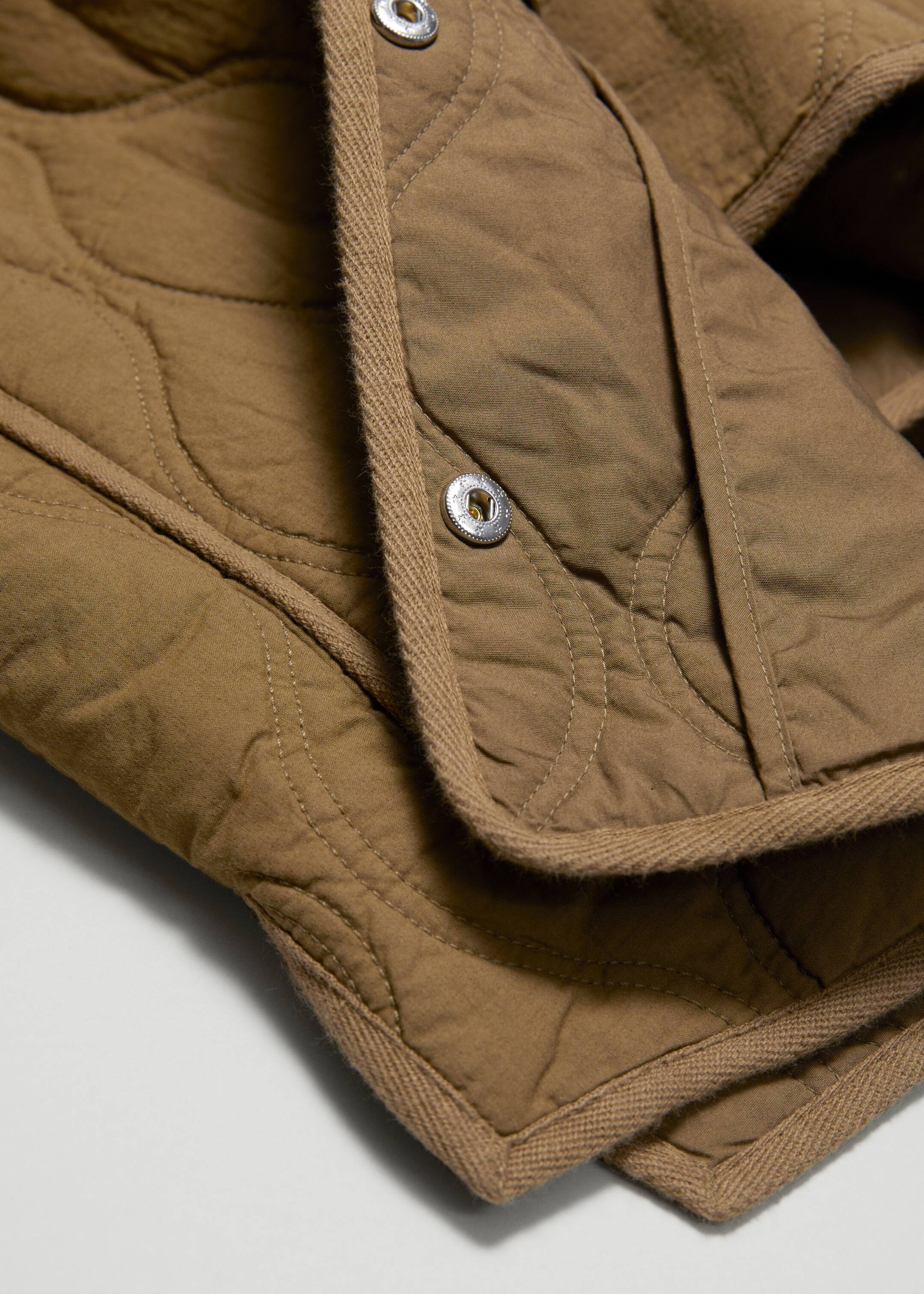 Vis større bilde: Vattert jakke med forlenget skulder - Mørk beige - DAME | H&M NO 3