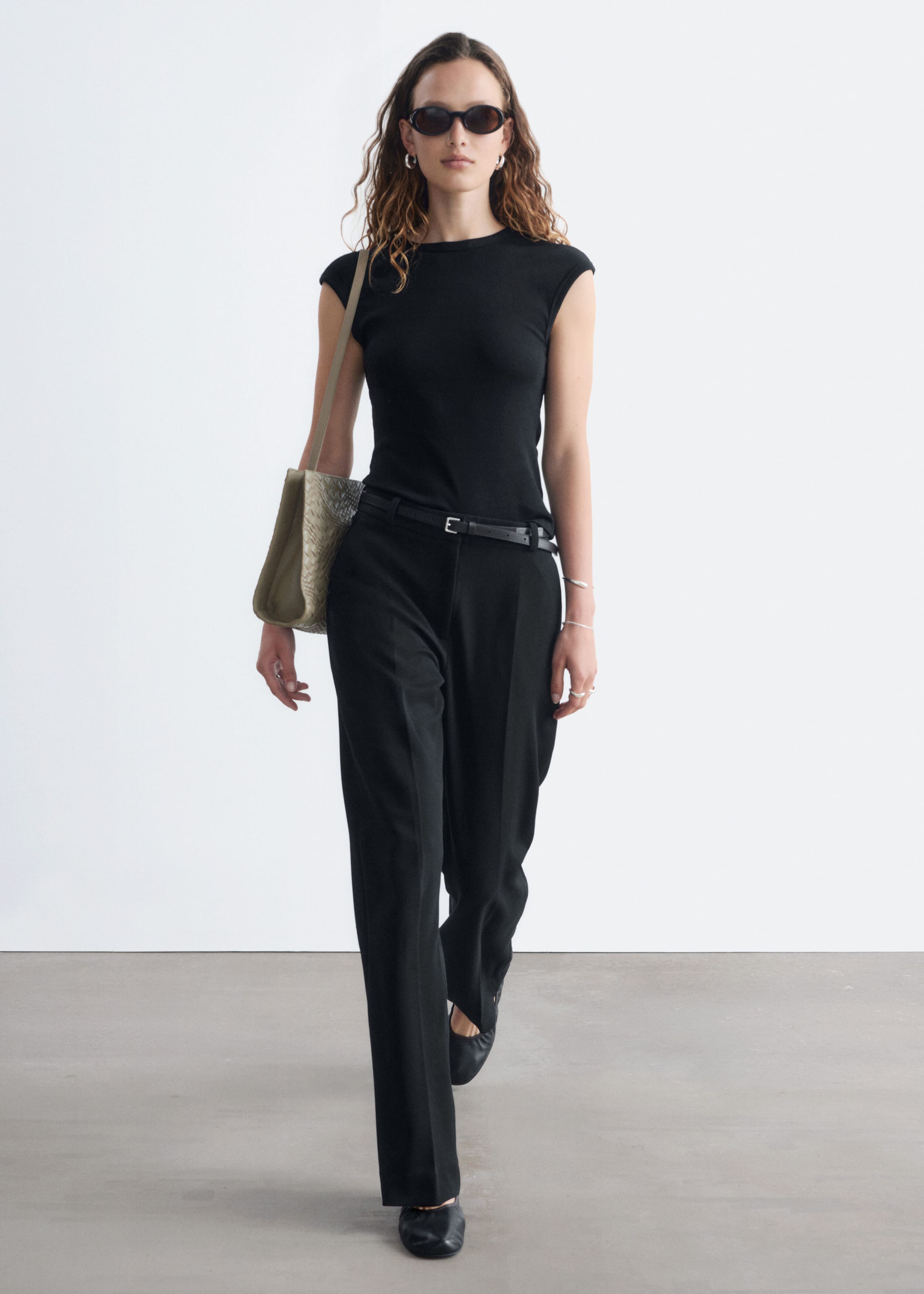Tailored Press Crease Trousers - Dark Brown - Lookbook