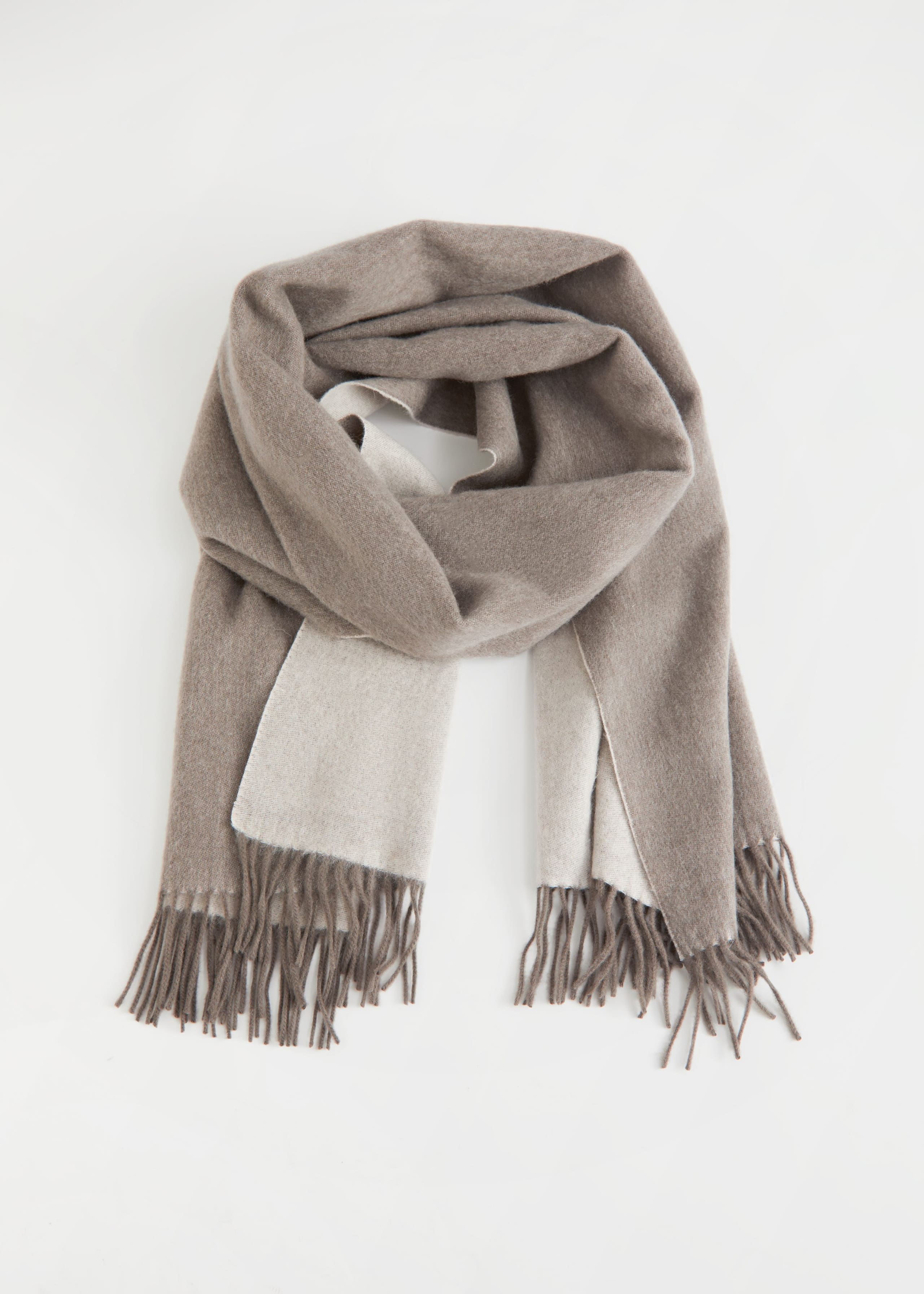 Fringed Wool Blanket Scarf - Rust - Still Life