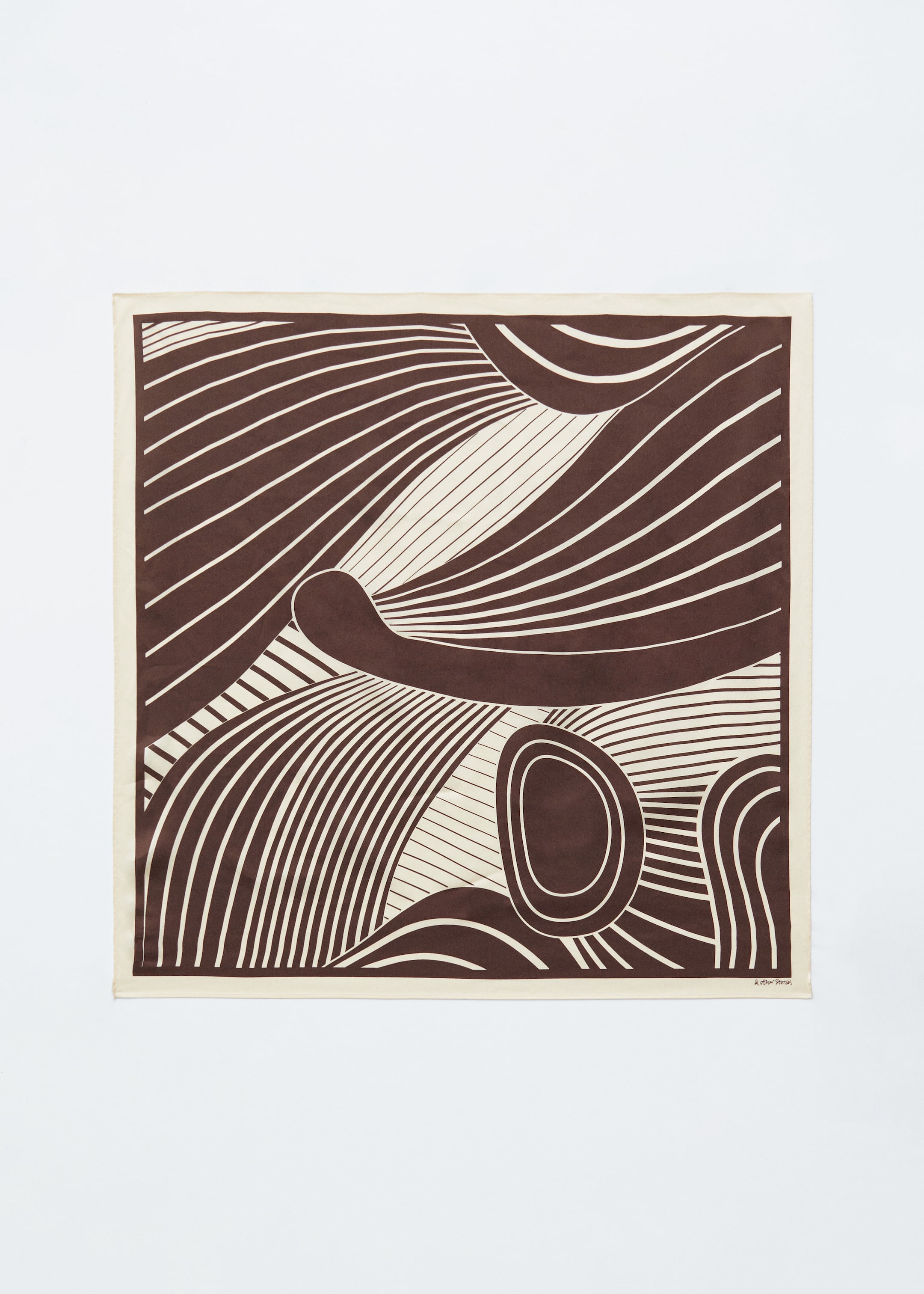 Visualizza immagine più grande: Foulard quadrato in seta con stampa grafica - Marrone/Crema - DONNA | H&M IT 4