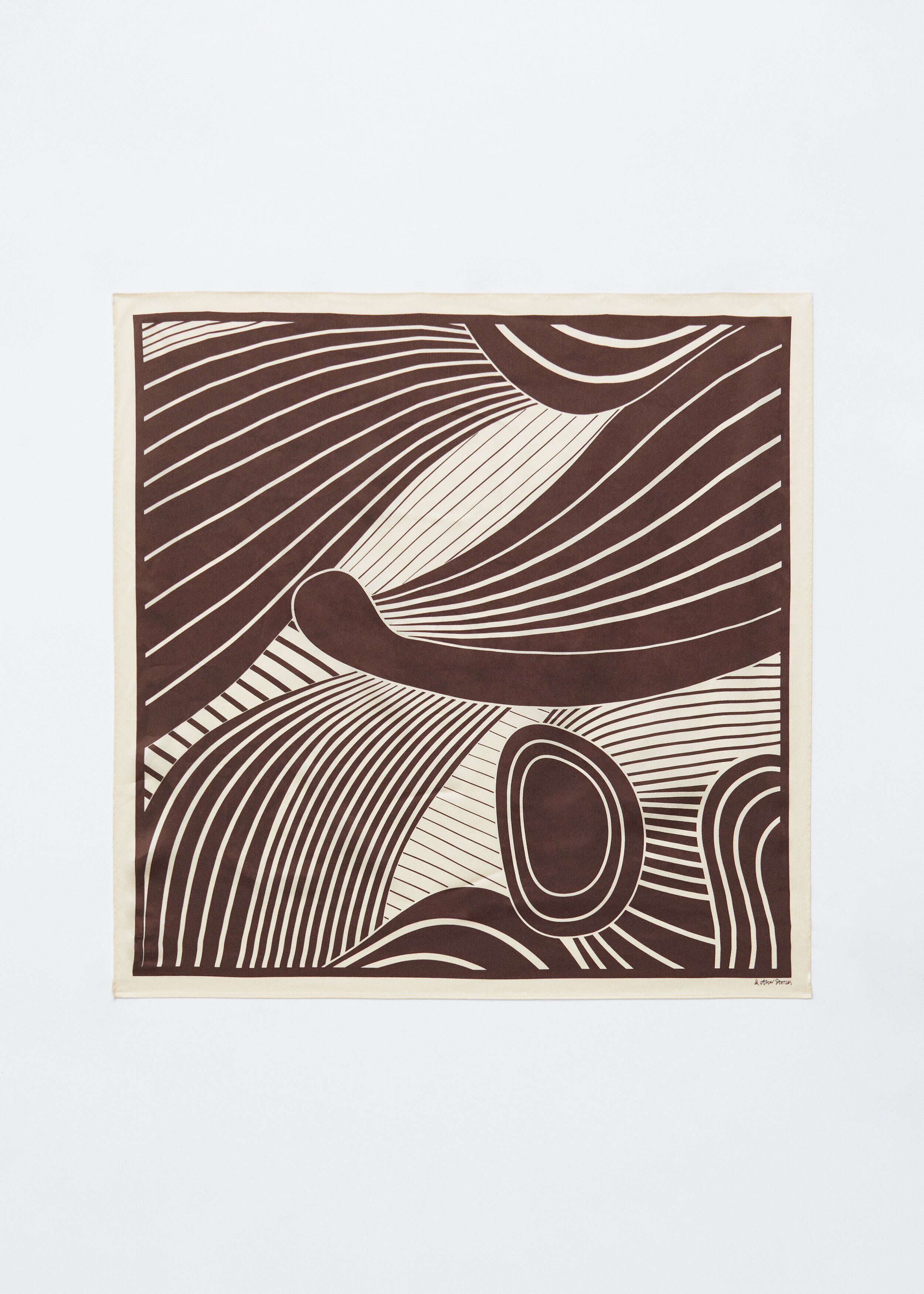 Graphic-Print Square Silk Scarf - Brown/Cream - & Other Stories US