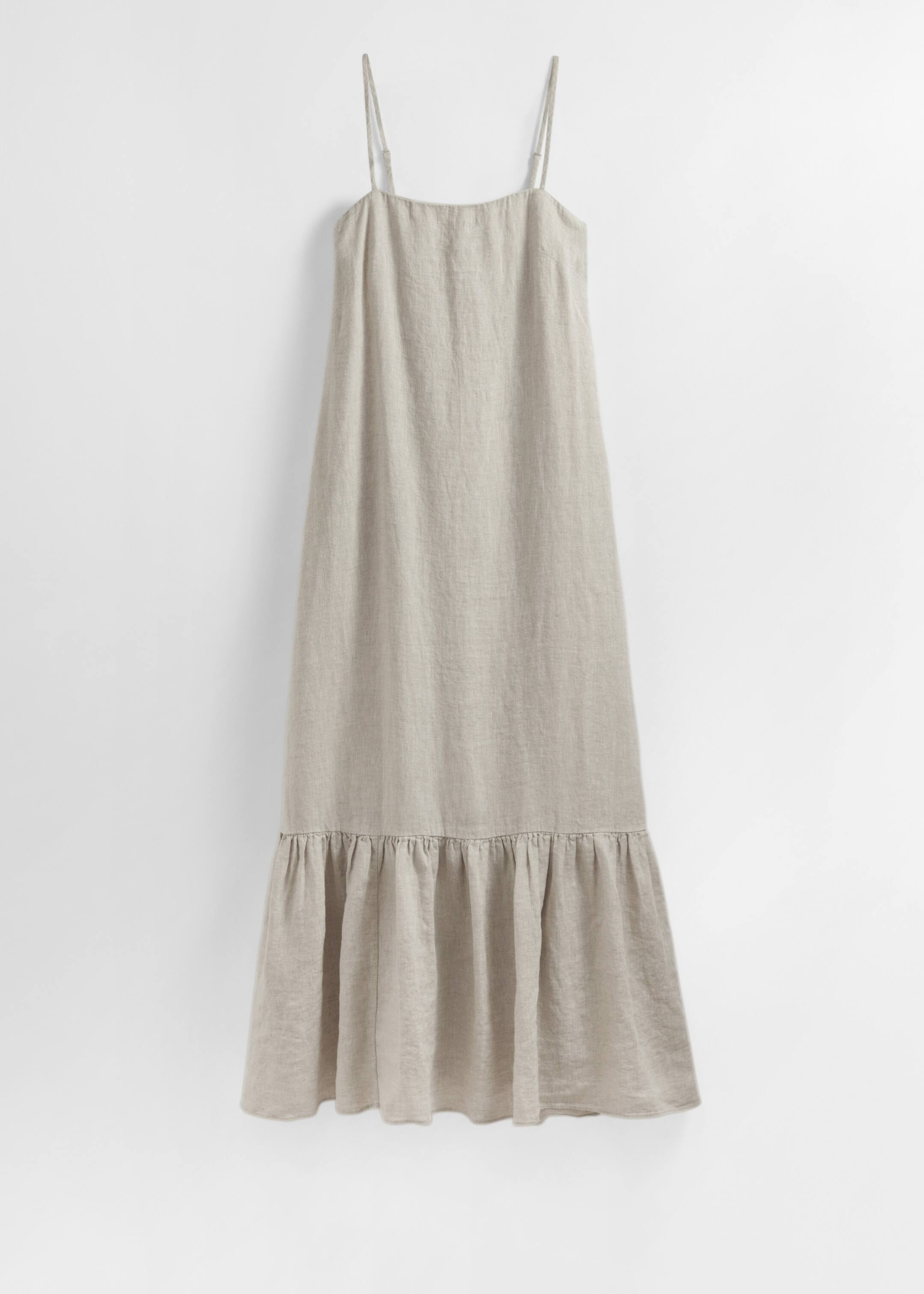 Zobacz większy obraz: Lniana sukienka maxi na ramiączkach - Jasnobeżowy - ONA | H&M PL 1