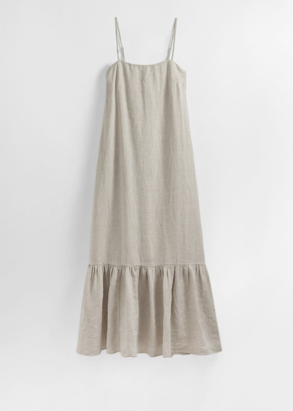 Image of Leinen-Maxikleid mit schmalen Trägern