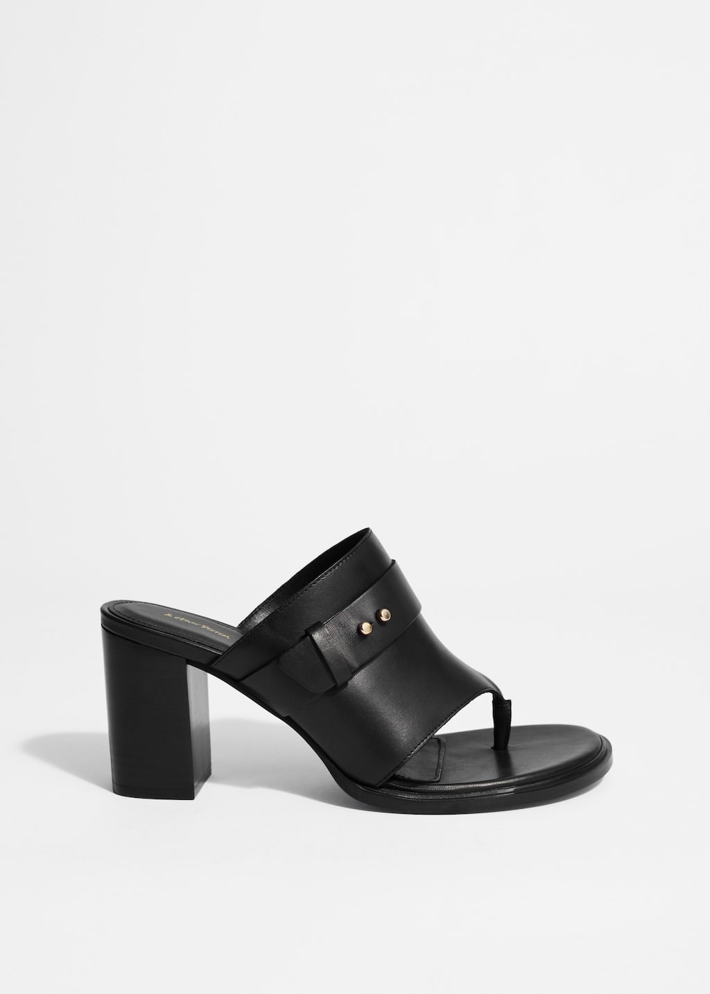 Mules à entredoigt en cuir - Noir - Still Life