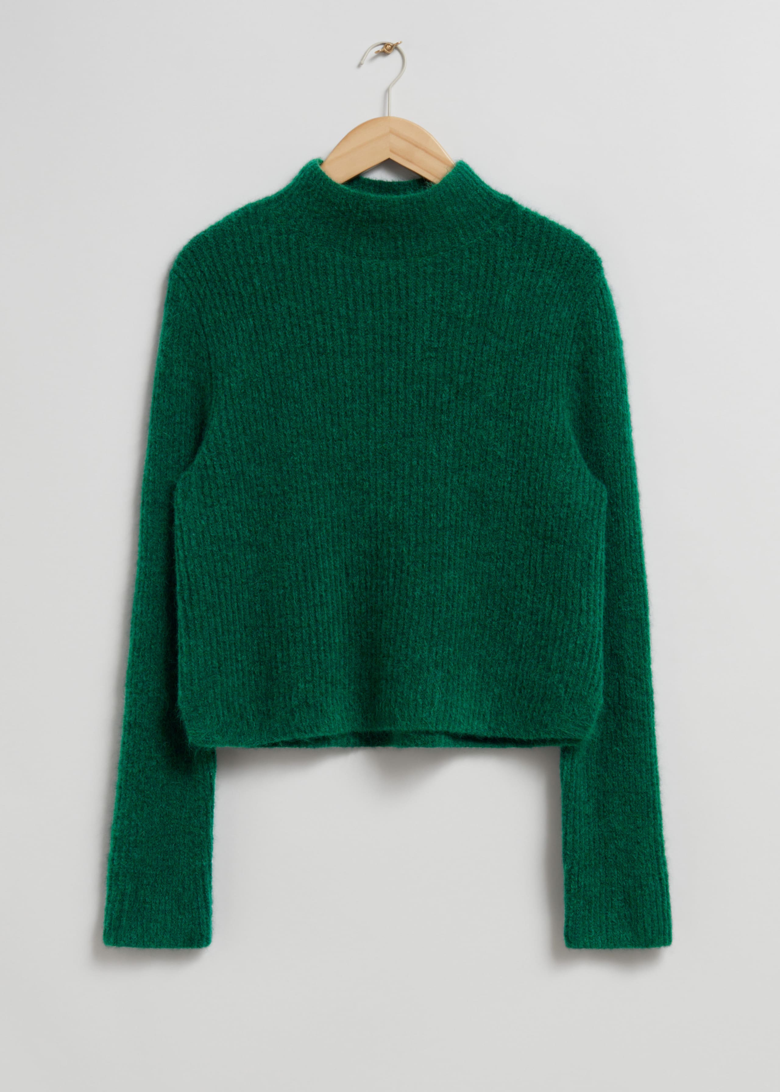 Jersey cuadrado de punto grueso - Verde esmeralda - Bodegón