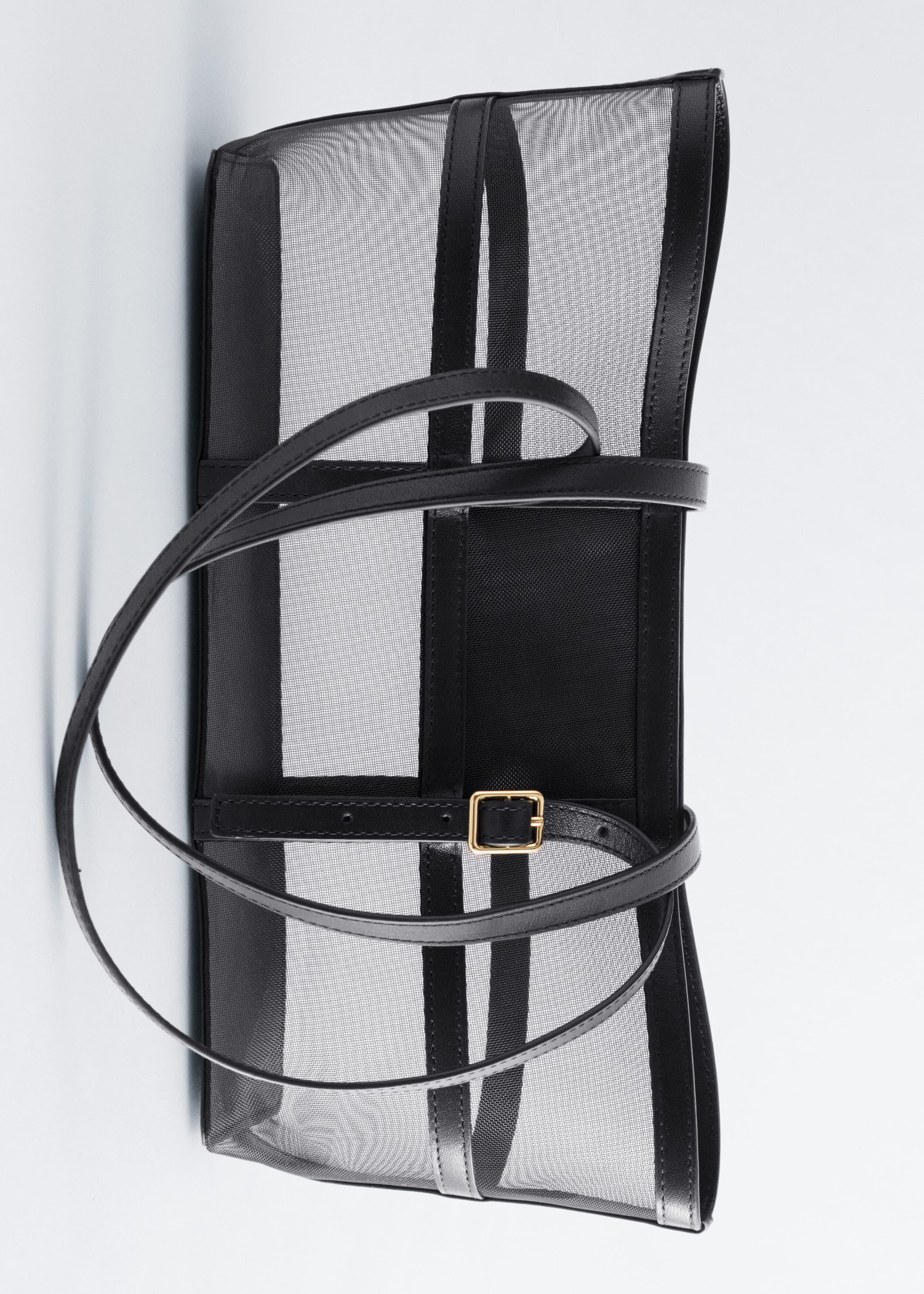 Leather-Trimmed Canvas Tote Bag - Black - Still Life