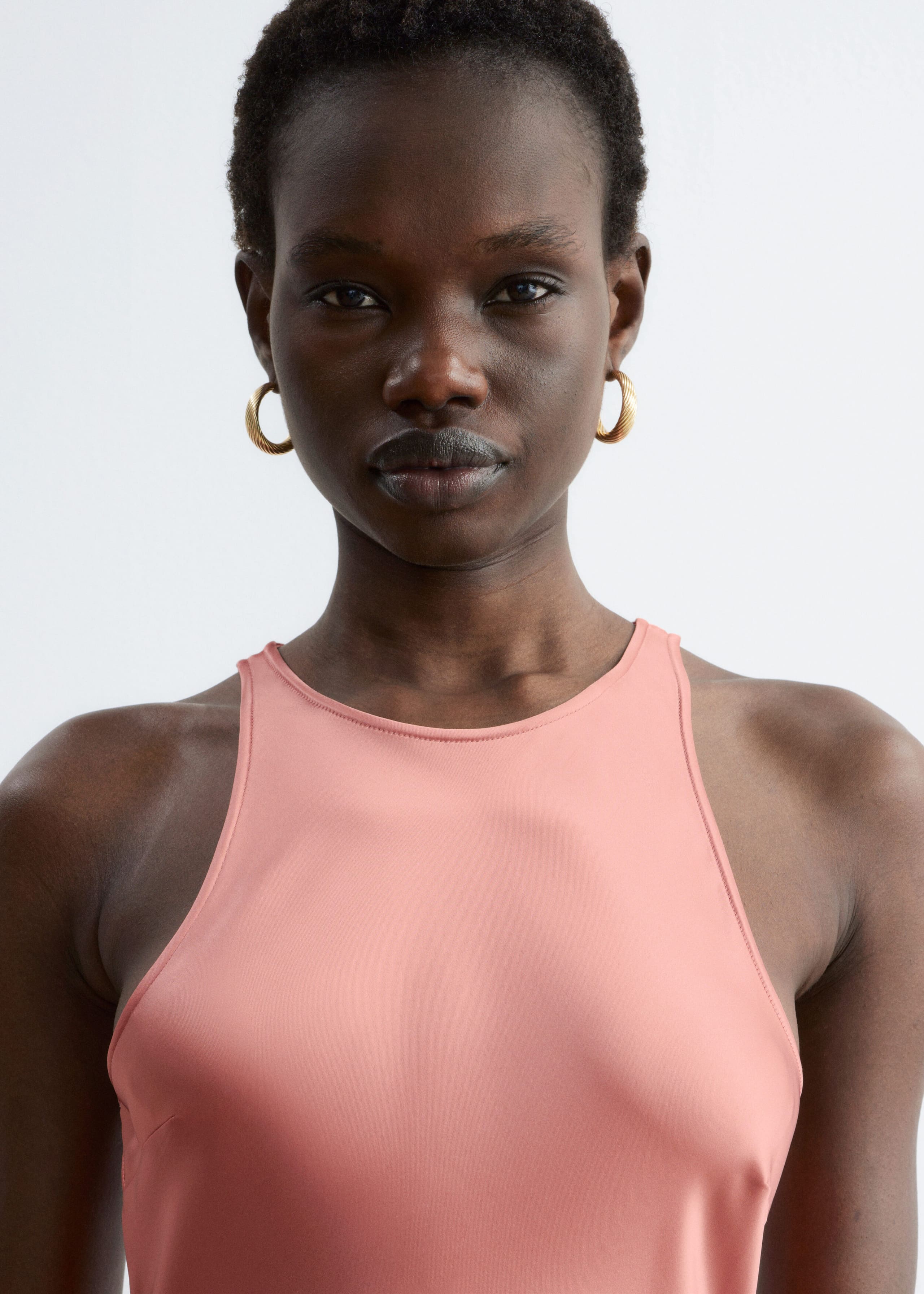 Image of Sleeveless Satin Midi Dress